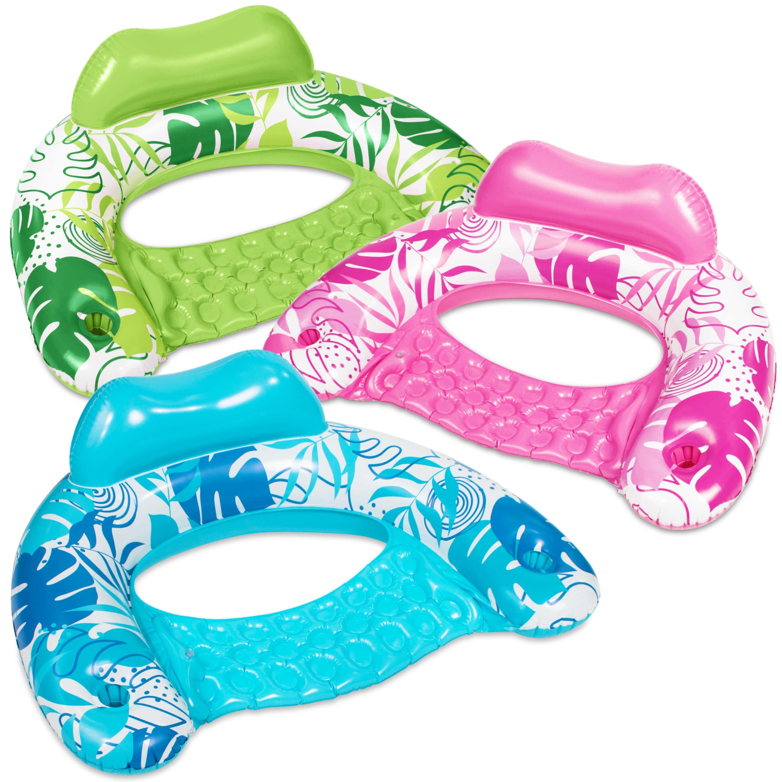 Flotadores Inflables Para Piscina Sloosh Para Adultos, Paquete De 3 Con Portavasos - Venta Internacional. $1,267