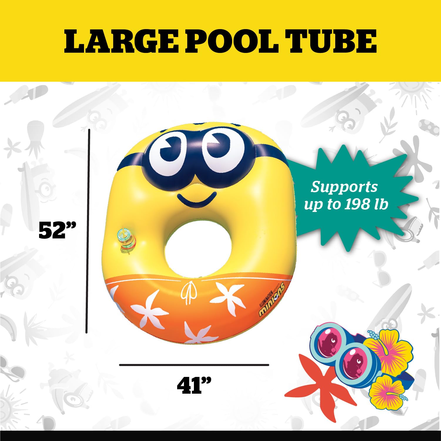 Foto 4 pulgar | Flota Hinchable Big Mouth Minions Para Piscina, Mi Villano Favorito 4, Color Naranja - Venta Internacional.