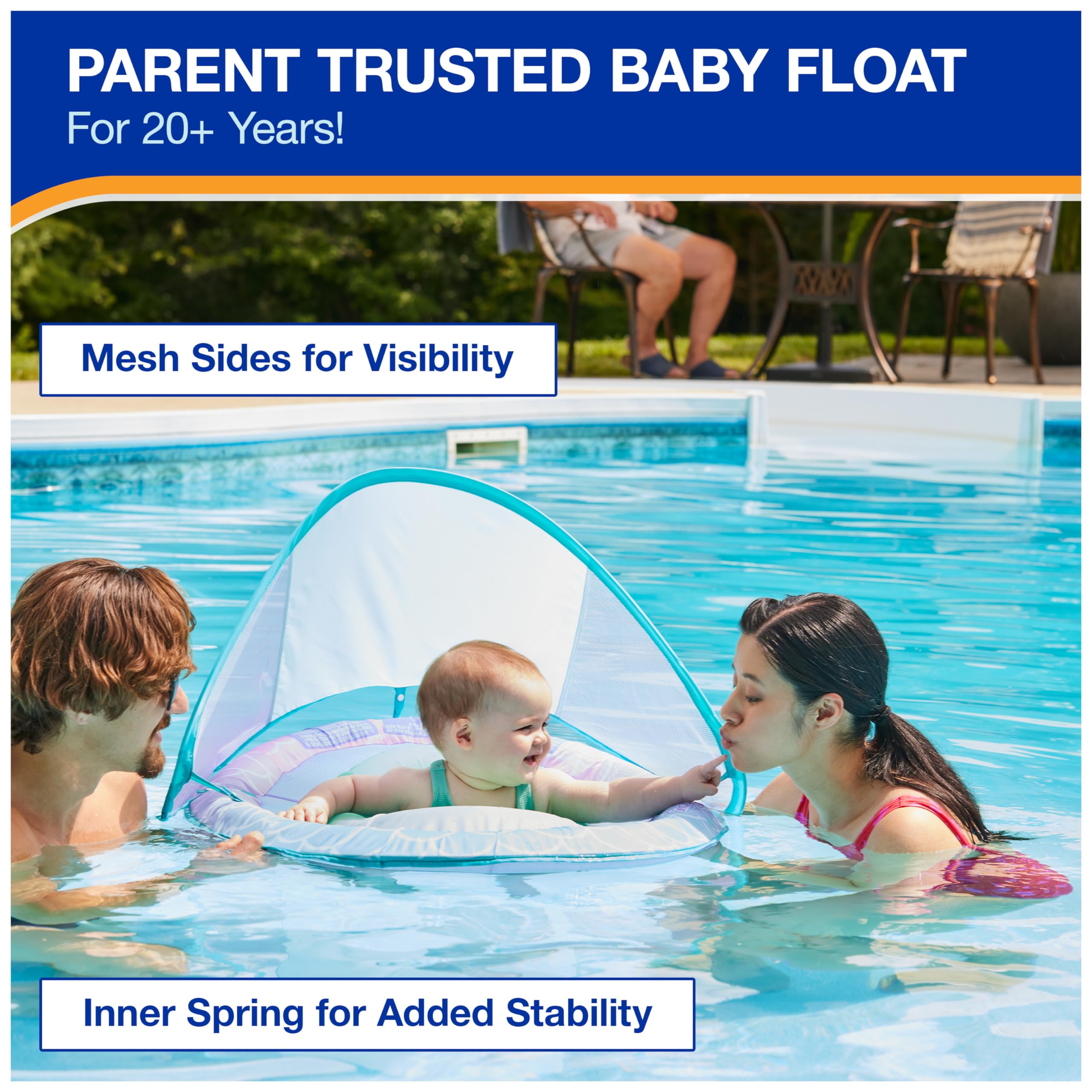 Foto 5 pulgar | Flota Para Piscina Swimways Para Bebés Con Canopy Shark - Venta Internacional.