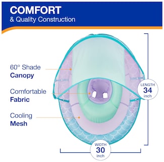 Foto 3 | Flota De Piscina Para Bebés Swimways Con Toldo En Forma De Sirena - Venta Internacional.
