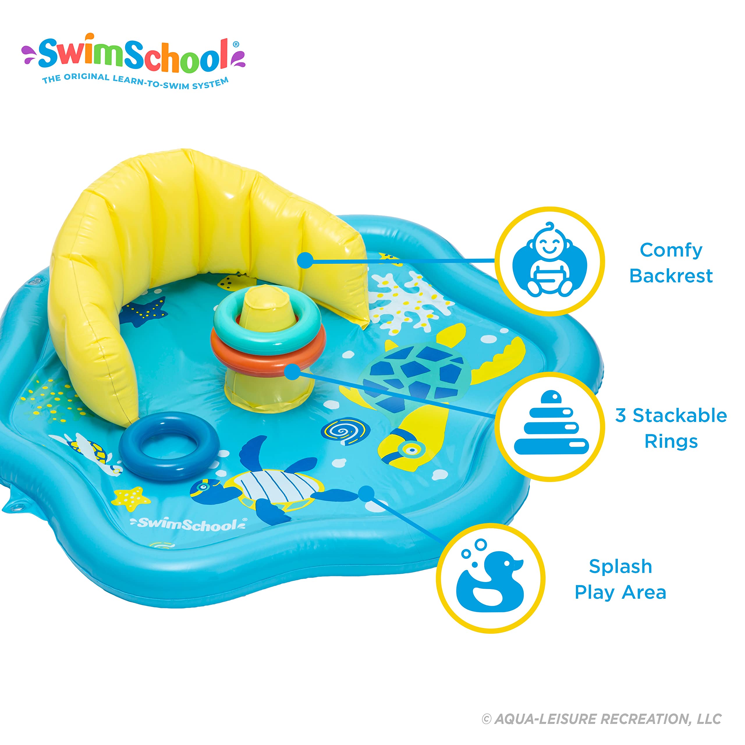 Foto 3 pulgar | Alfombra Inflable Para Jugar A La Piscina, Swimschool, Baby Splash, Seafoam - Venta Internacional.