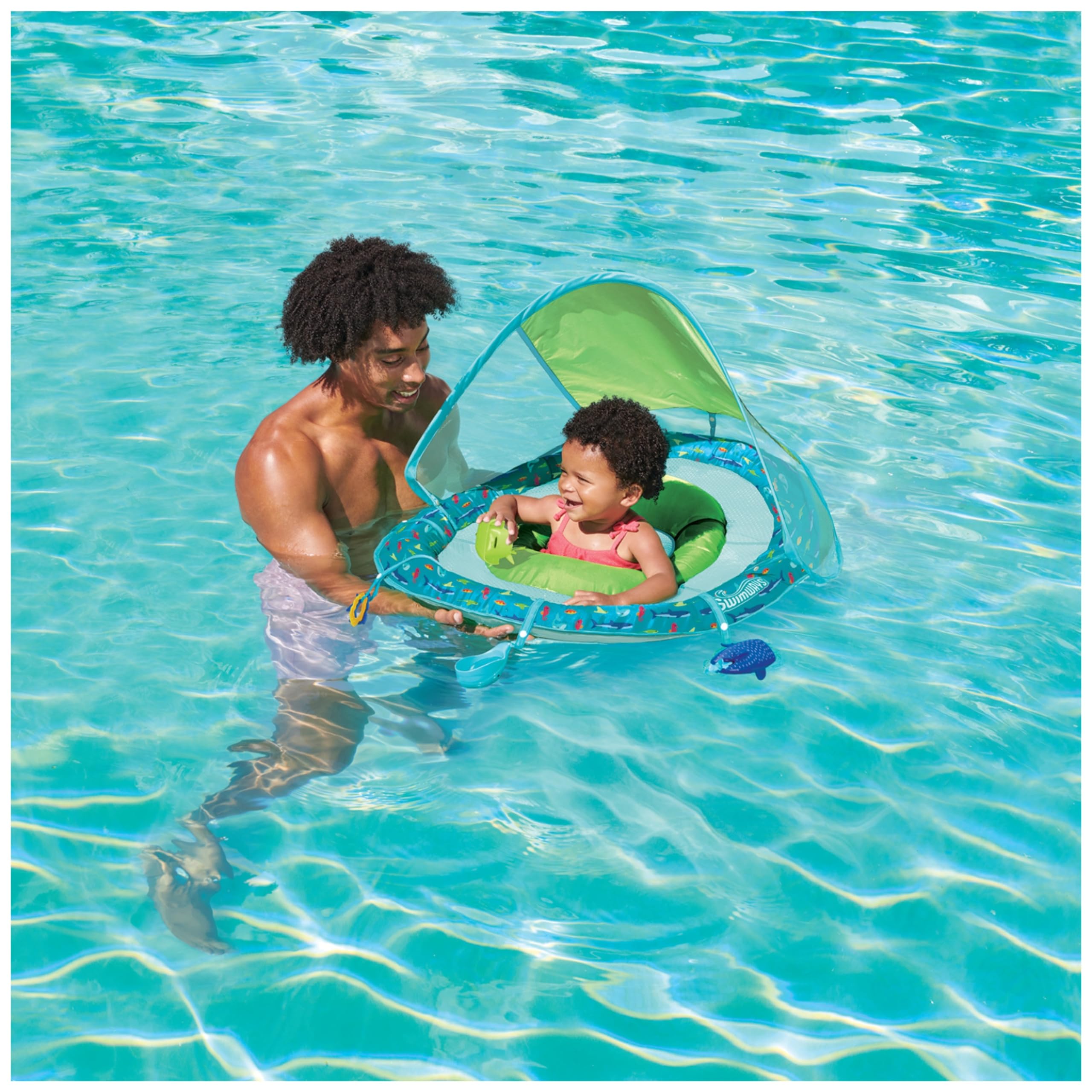 Foto 3 pulgar | Flota De Piscina Para Bebés Swimways Spring Float Splash N Play Con Toldo - Venta Internacional.