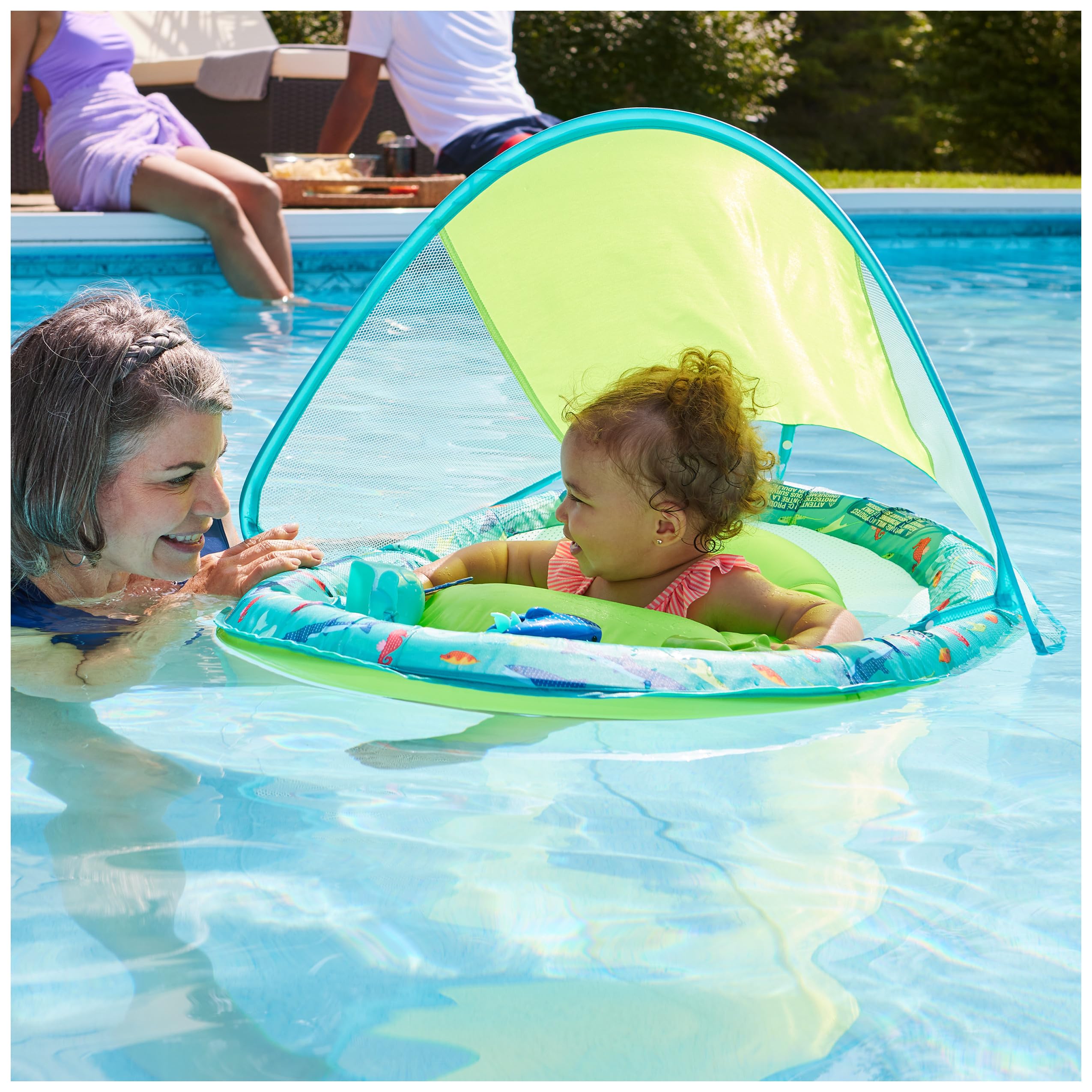 Foto 5 pulgar | Flota De Piscina Para Bebés Swimways Spring Float Splash N Play Con Toldo - Venta Internacional.
