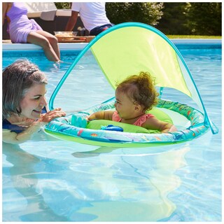 Foto 4 | Flota De Piscina Para Bebés Swimways Spring Float Splash N Play Con Toldo - Venta Internacional.