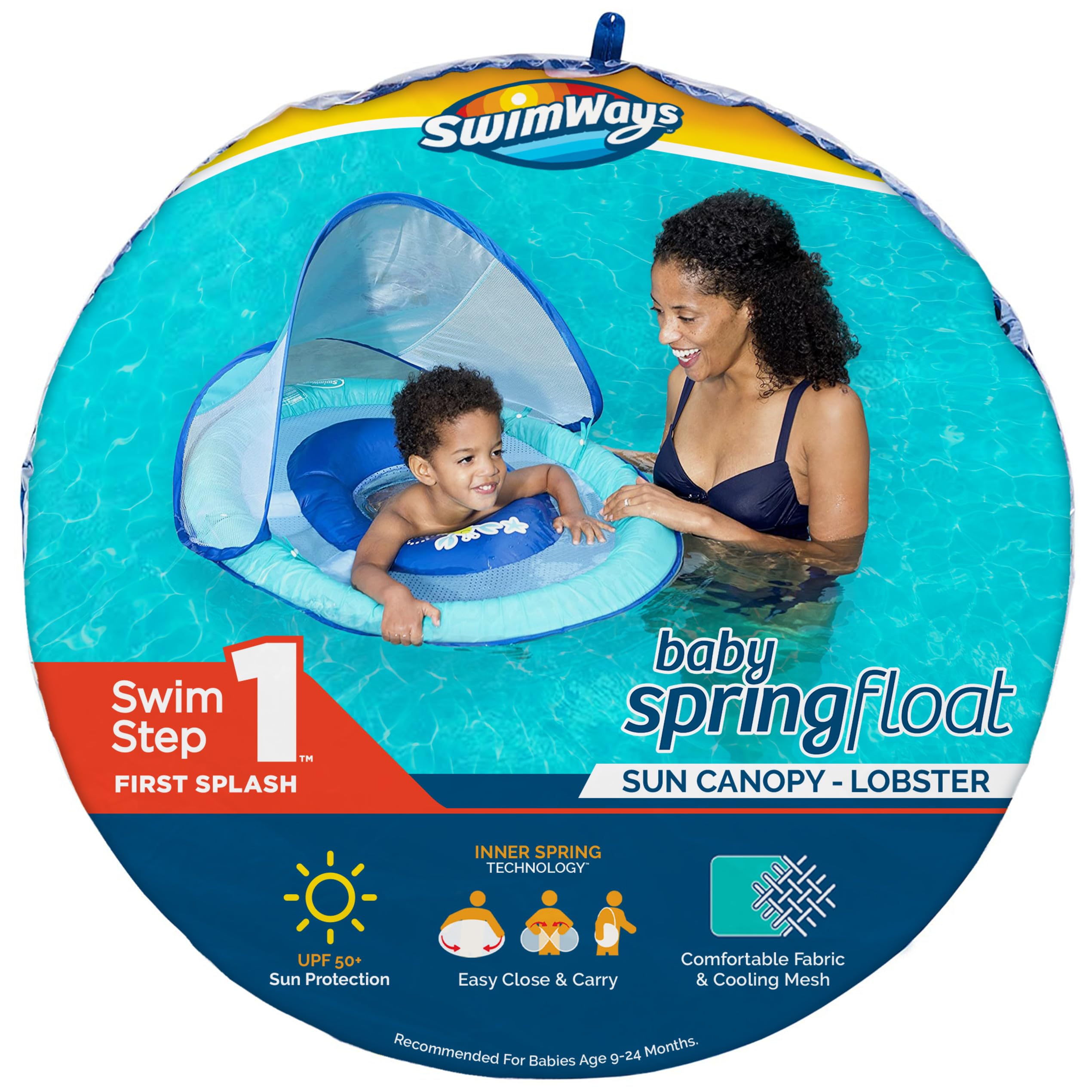 Foto 7 pulgar | Baby Spring Float Swimways Con Toldo Upf50+, Langosta Azul - Venta Internacional.