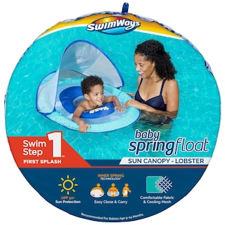 Foto 6 | Baby Spring Float Swimways Con Toldo Upf50+, Langosta Azul - Venta Internacional.