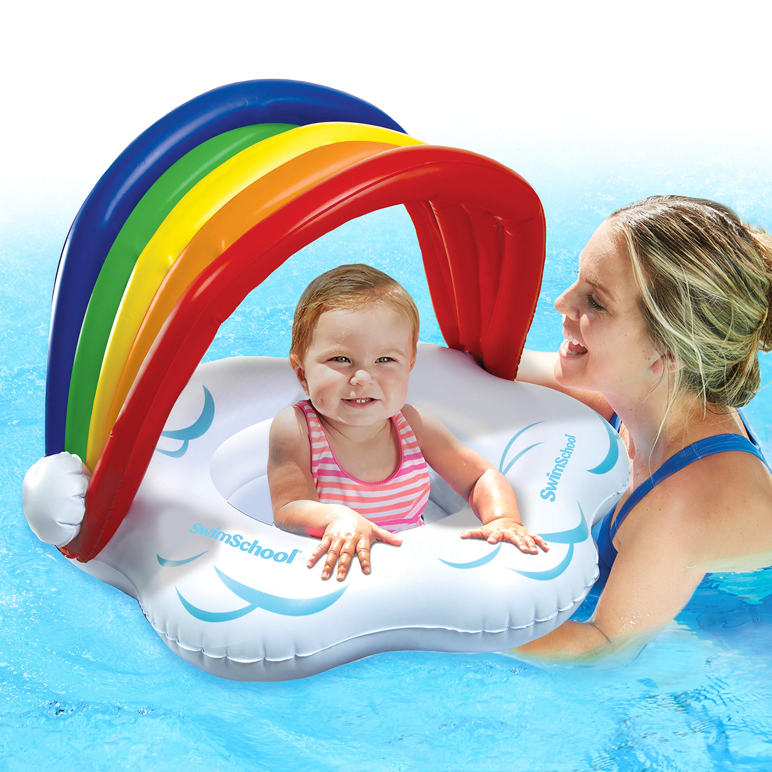 Foto 5 pulgar | Flotador para Piscina Swimschool Rainbow Baby con Toldo - Venta Internacional