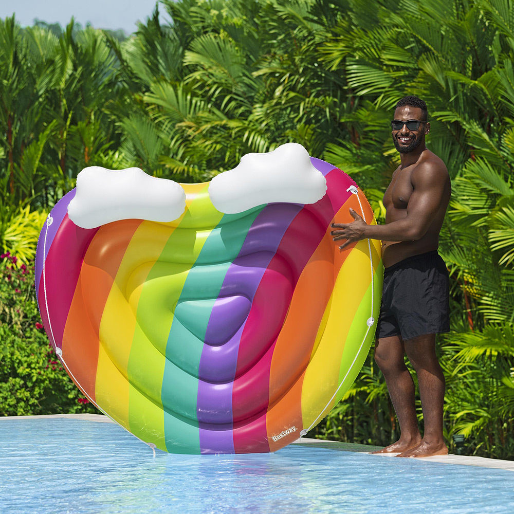 Foto 8 | Inflable Montable Salvavidas Bestway Corazón Arcoiris 1.75mts