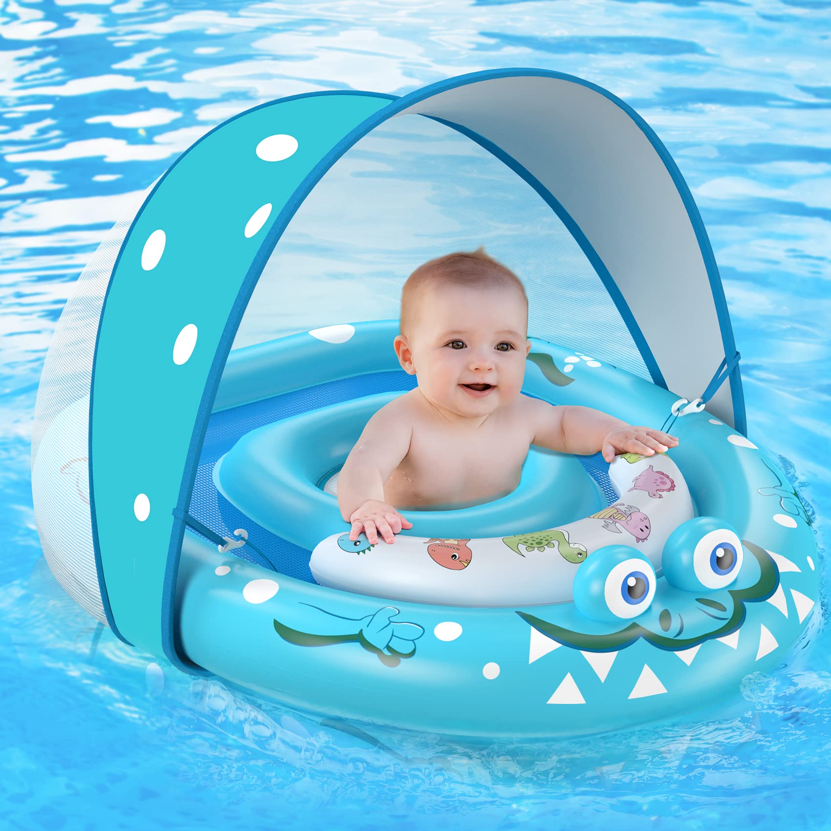 Foto 1 | Flotador De Piscina Para Bebés Urmywo Con Toldo Solar Extraíble Upf50+ - Venta Internacional.