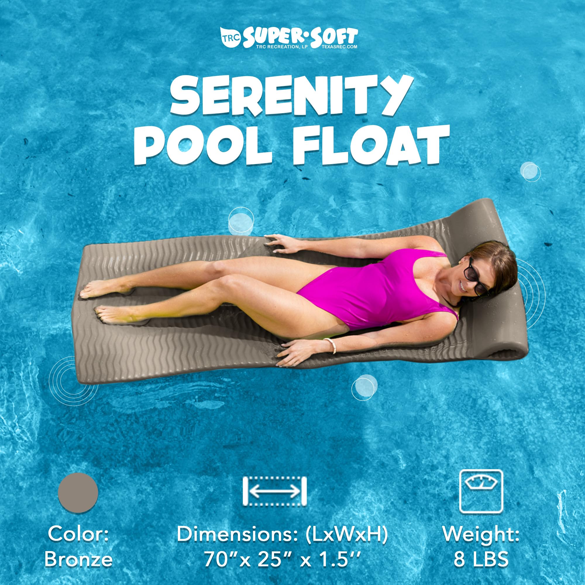 Foto 3 pulgar | Colchoneta Flotante Para Piscina Trc Recreation Serenity Para Adultos - Venta Internacional.