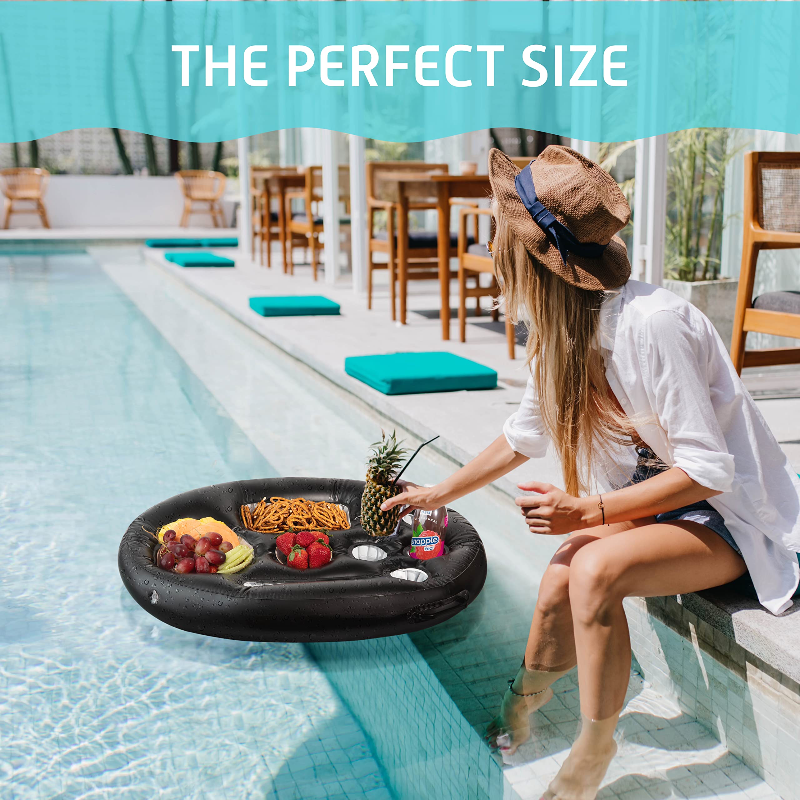 Foto 6 pulgar | Soporte Inflable Flotante Para Bebidas Zone Tech Para Piscina O Jacuzzi - Venta Internacional.