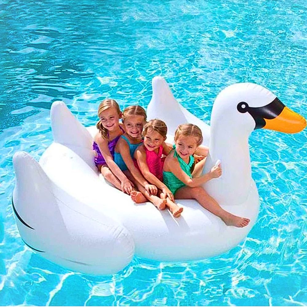 Foto 3 pulgar | Inflable Con Asiento Con Forma De Cisne  Blanco