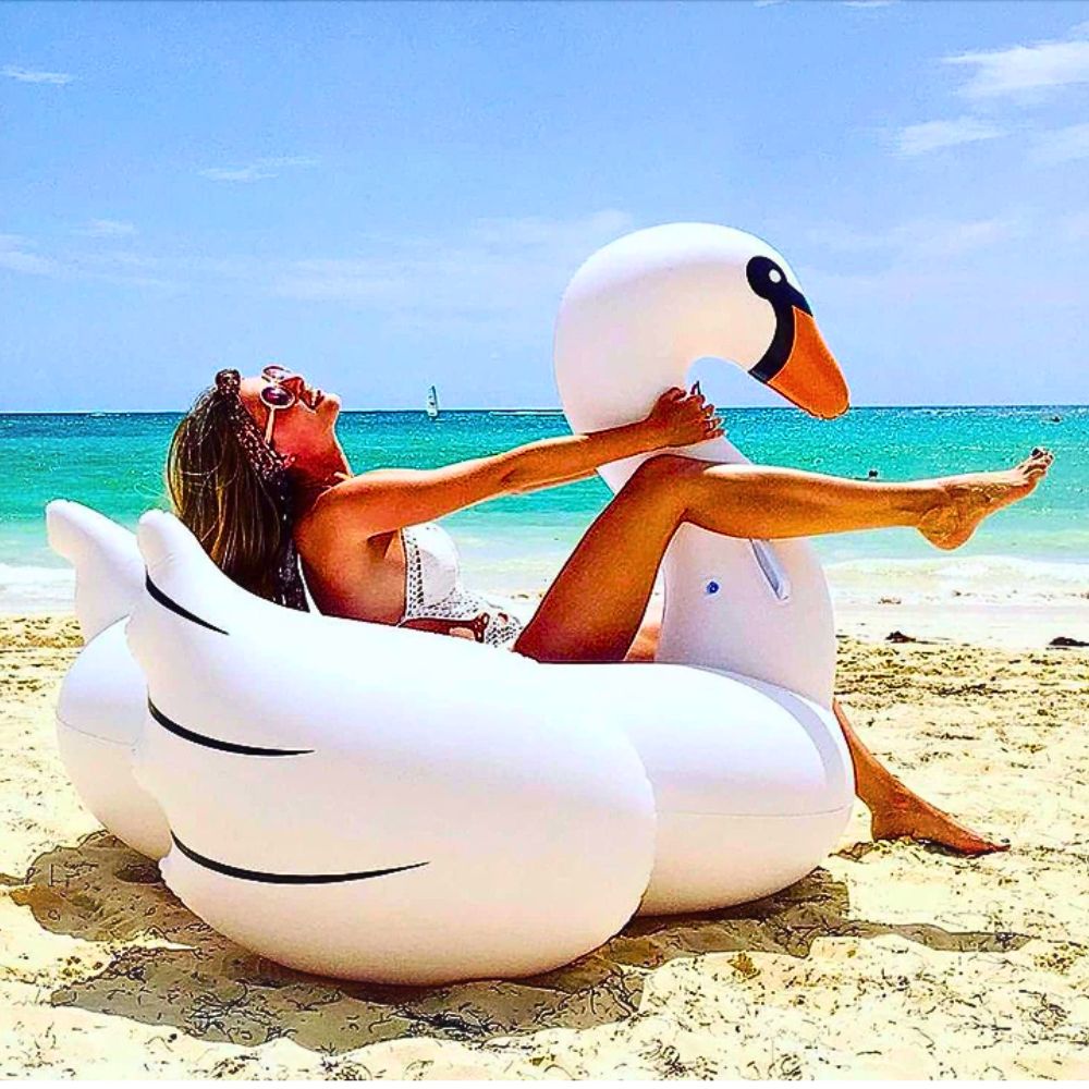 Foto 5 pulgar | Inflable Con Asiento Con Forma De Cisne  Blanco