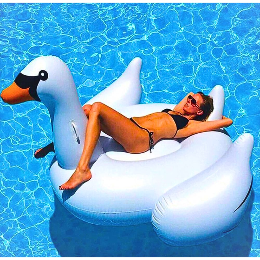 Foto 6 pulgar | Inflable Con Asiento Con Forma De Cisne  Blanco