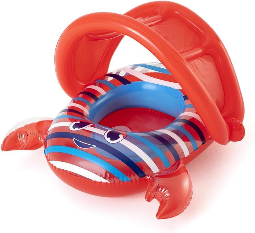 Foto 2 pulgar | Flota Para Piscina Para Bebés Bestway H2o Go! Cangrejo Con Toldo Rojo Y Azul - Venta Internacional.