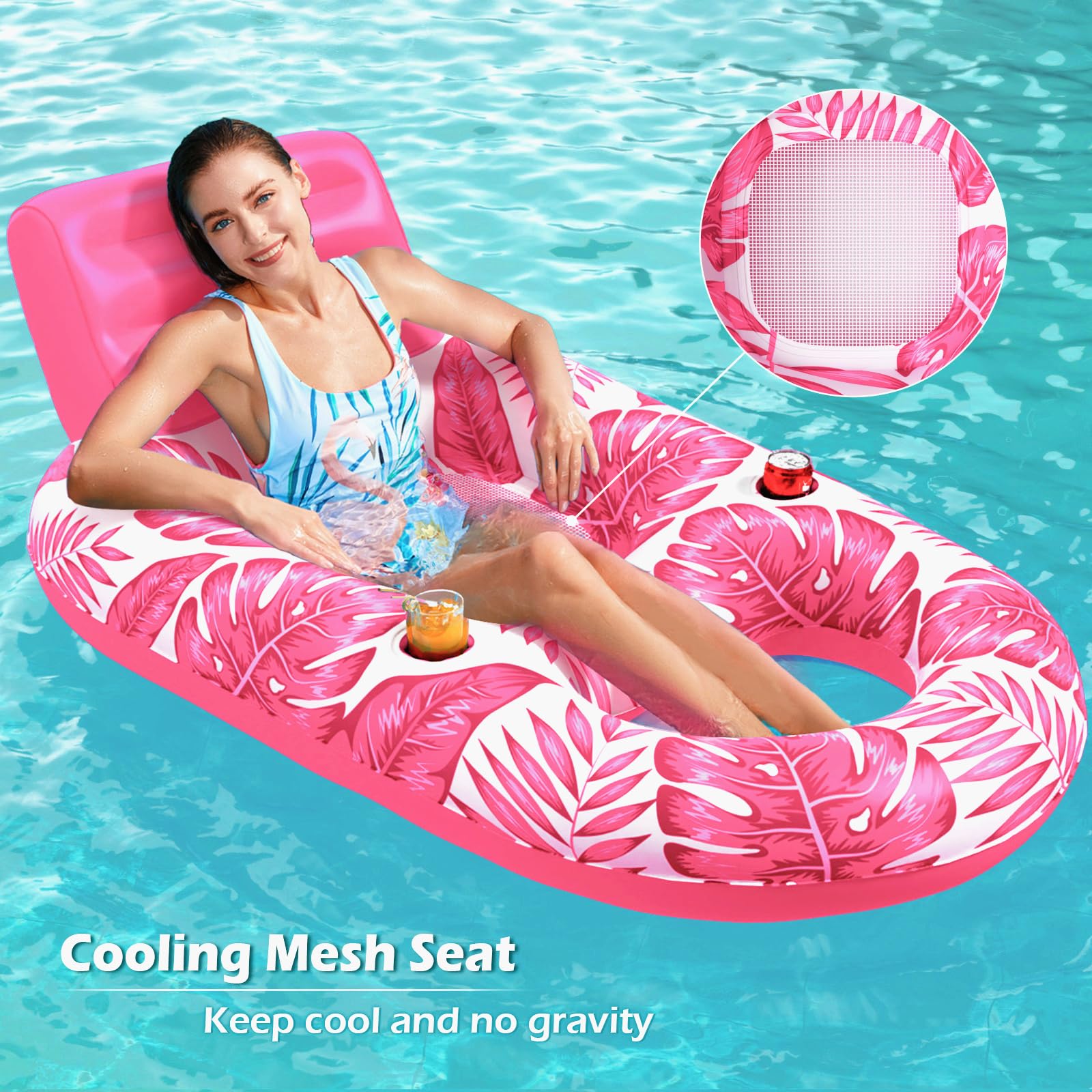 Foto 3 | Flotador Inflable Jasonwell Rosa para Piscina - Venta Internacional