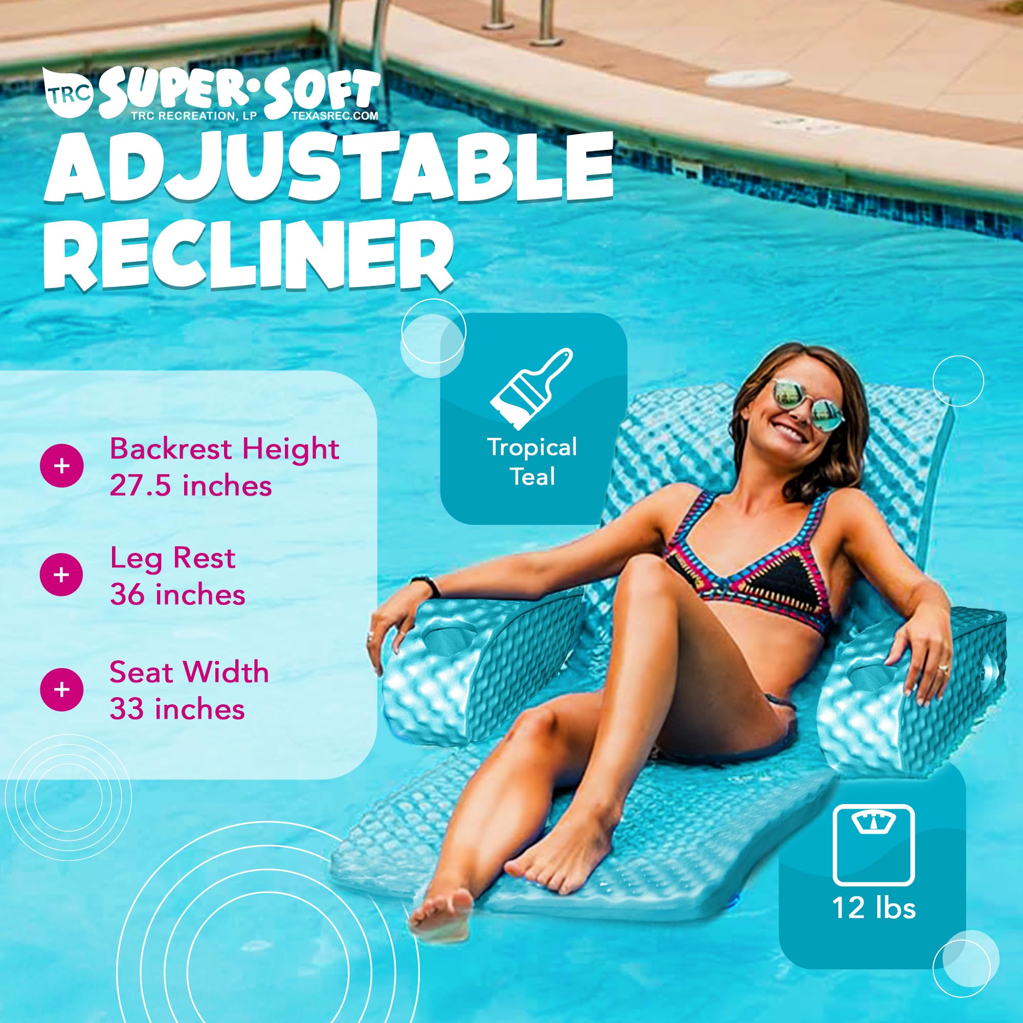 Foto 3 pulgar | Sillón Reclinable Para Piscina Trc Recreation, Supersuave Y Ajustable - Venta Internacional.