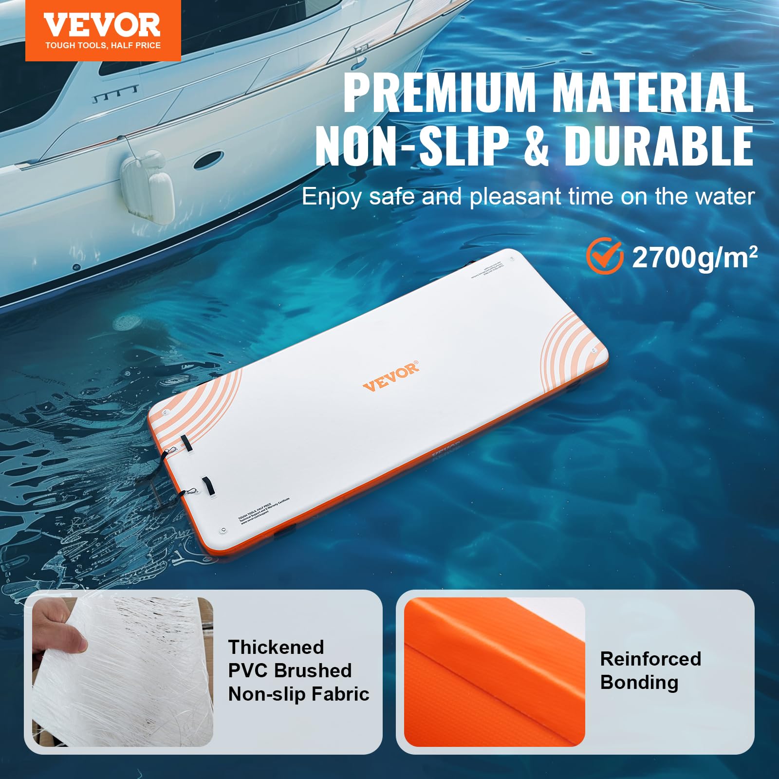 Foto 2 | Muelle Flotante Inflable Vevor De 15 X 6 Pies Con Escalera Y Bolsa - Venta Internacional.