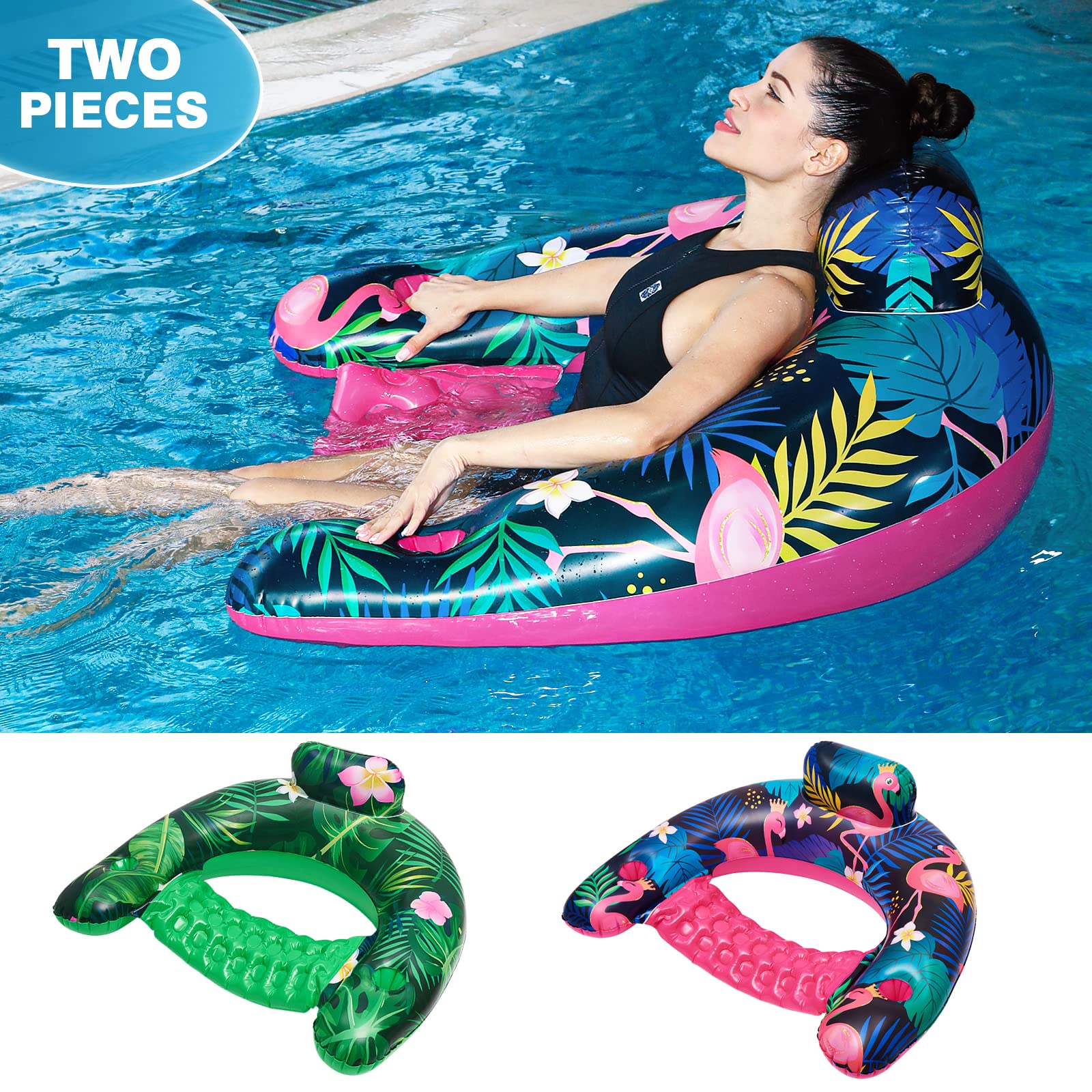 Foto 4 | Silla Flotante Inflable Para Piscina Wernnsai, Paquete De 2 Para Adultos - Venta Internacional.
