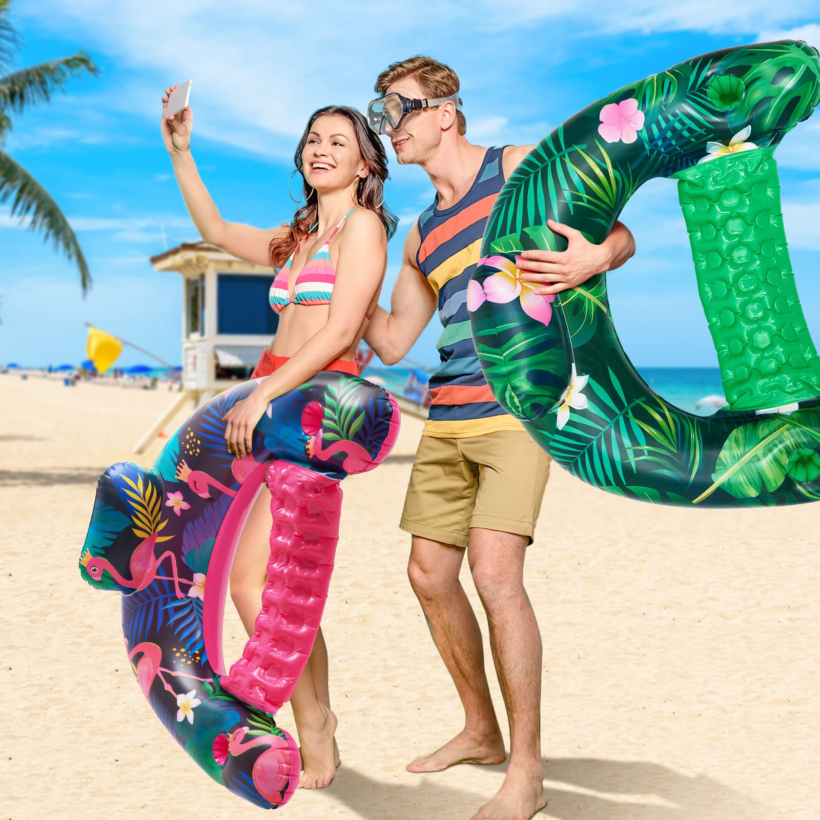 Foto 7 | Silla Flotante Inflable Para Piscina Wernnsai, Paquete De 2 Para Adultos - Venta Internacional.
