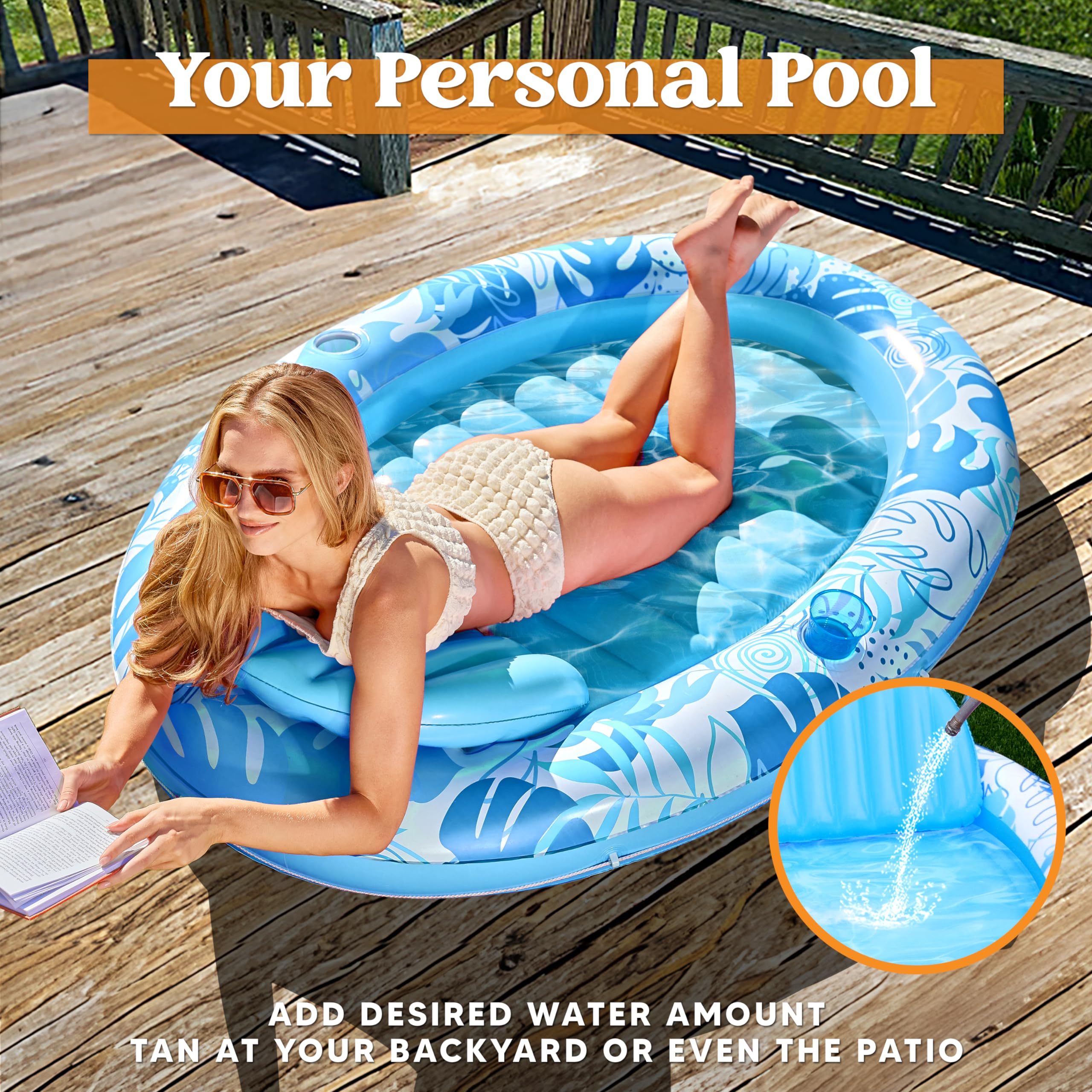 Foto 4 pulgar | Tumbona Hinchable Para Piscina De Bronceado Sloosh, 70 X 50 Cm, Color Azul - Venta Internacional.