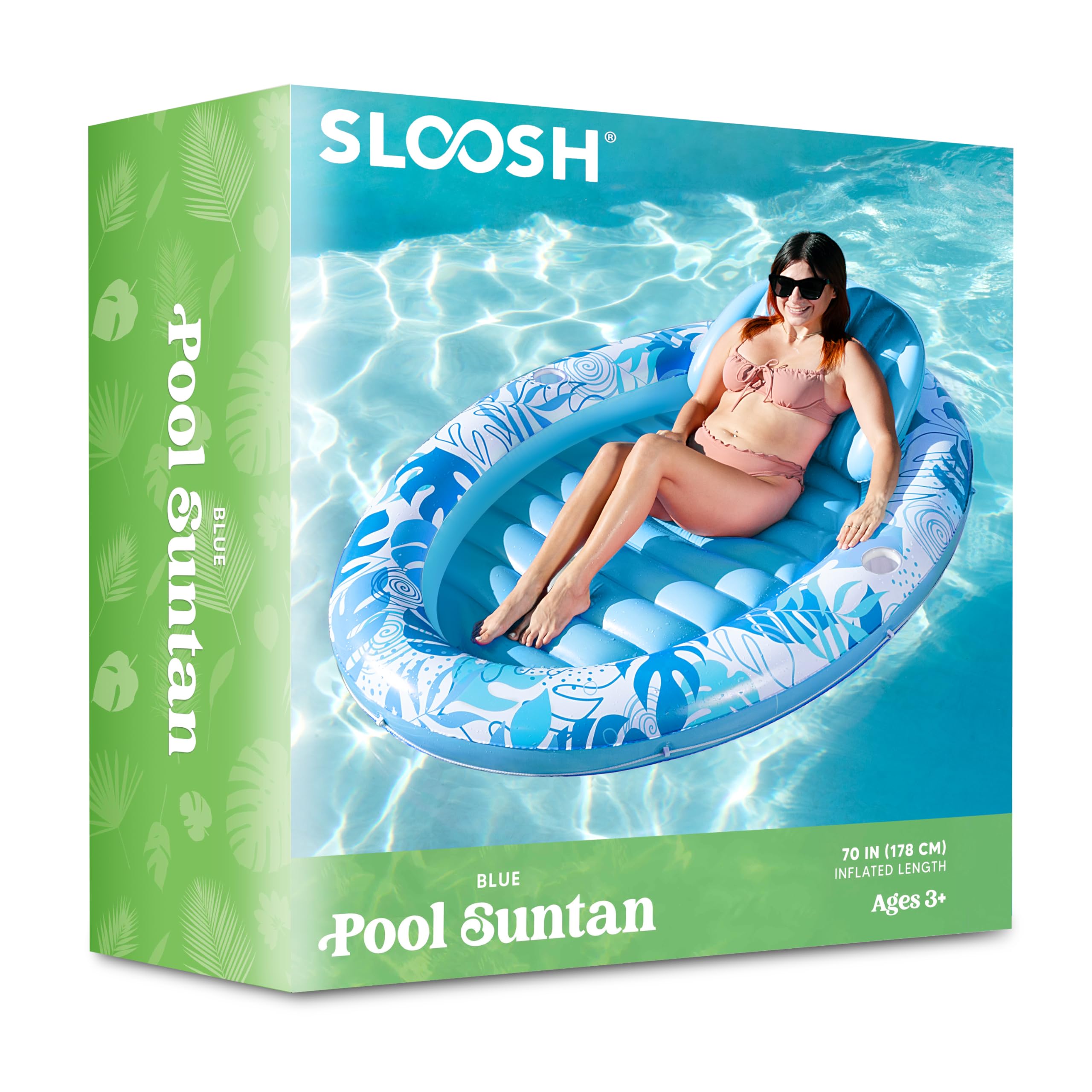 Foto 8 pulgar | Tumbona Hinchable Para Piscina De Bronceado Sloosh, 70 X 50 Cm, Color Azul - Venta Internacional.