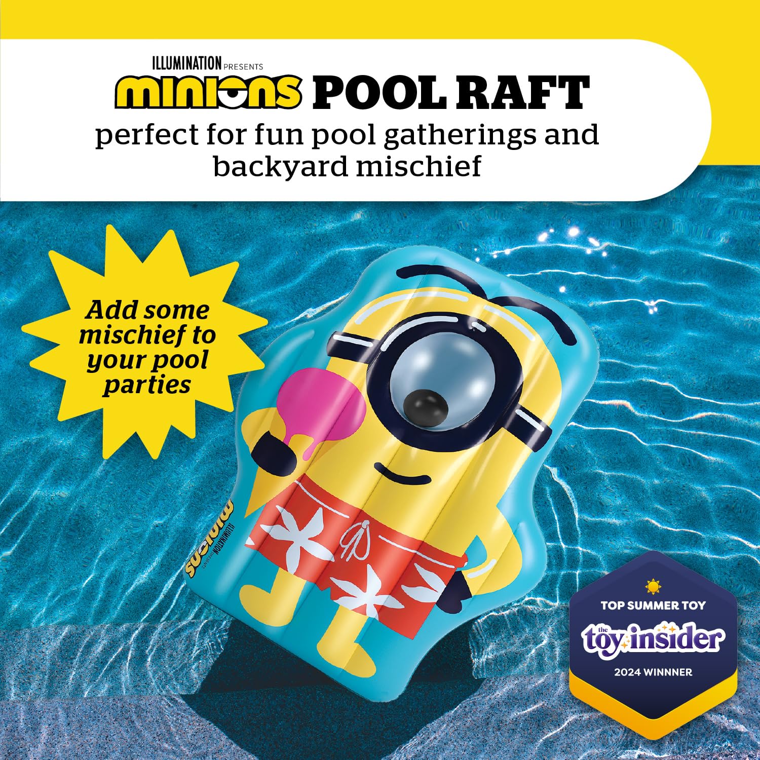 Foto 3 pulgar | Balsa Flotante Para Piscina Bigmouth Minions Despicable Me 4 Para Niños Y Adultos - Venta Internacional.