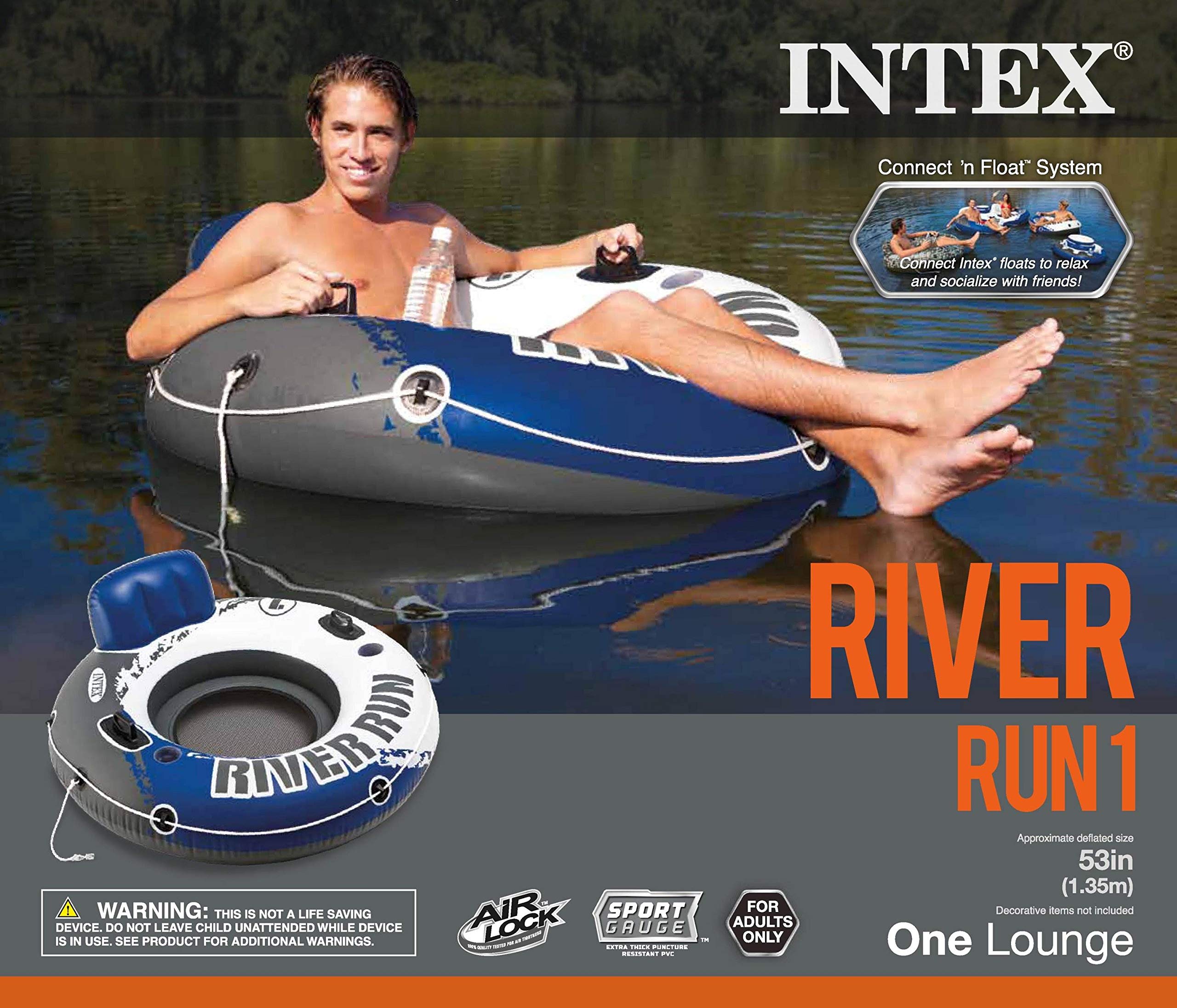 Foto 4 pulgar | Balsa Inflable Flotante De Tubo Para Salón Acuático Intex River Run - Venta Internacional.