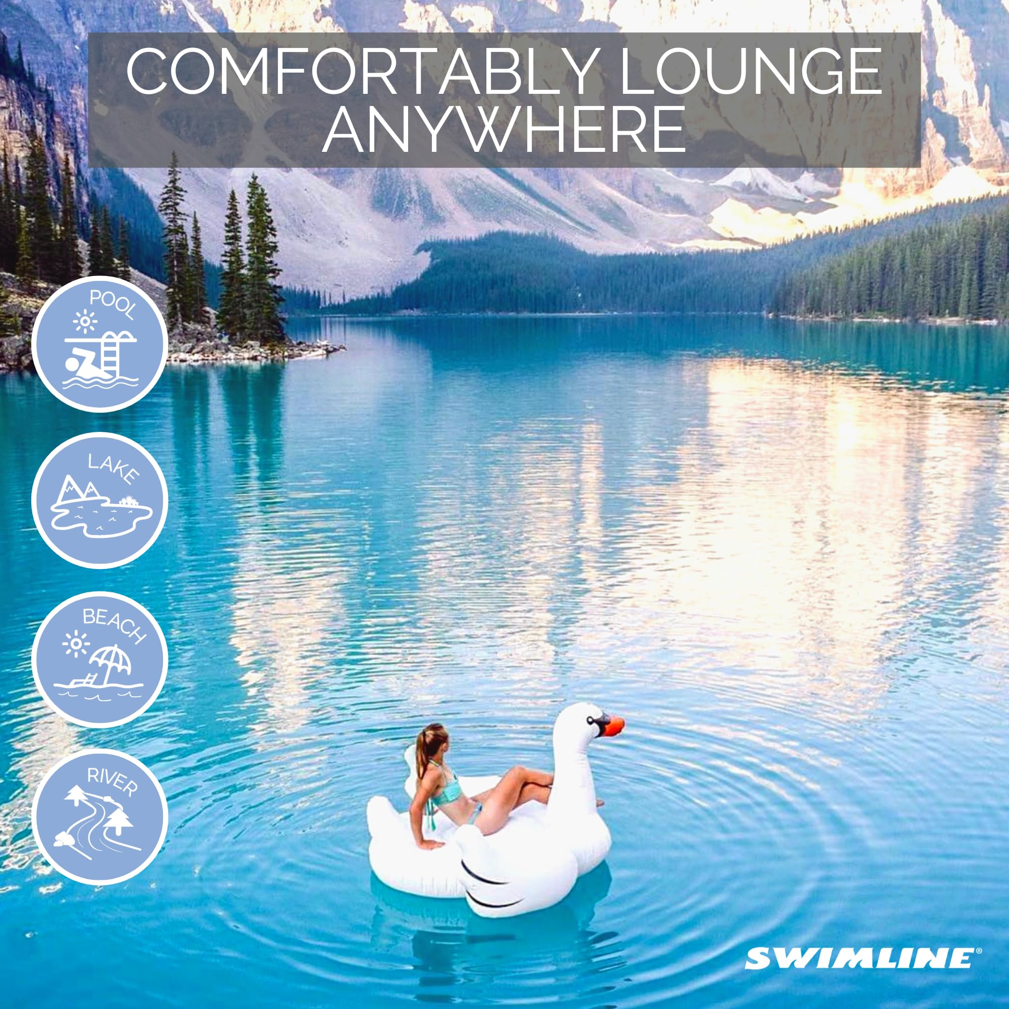 Foto 6 pulgar | Flotador Inflable Swan Pool Swimline Original 90621 Para Niños/adultos - Venta Internacional.