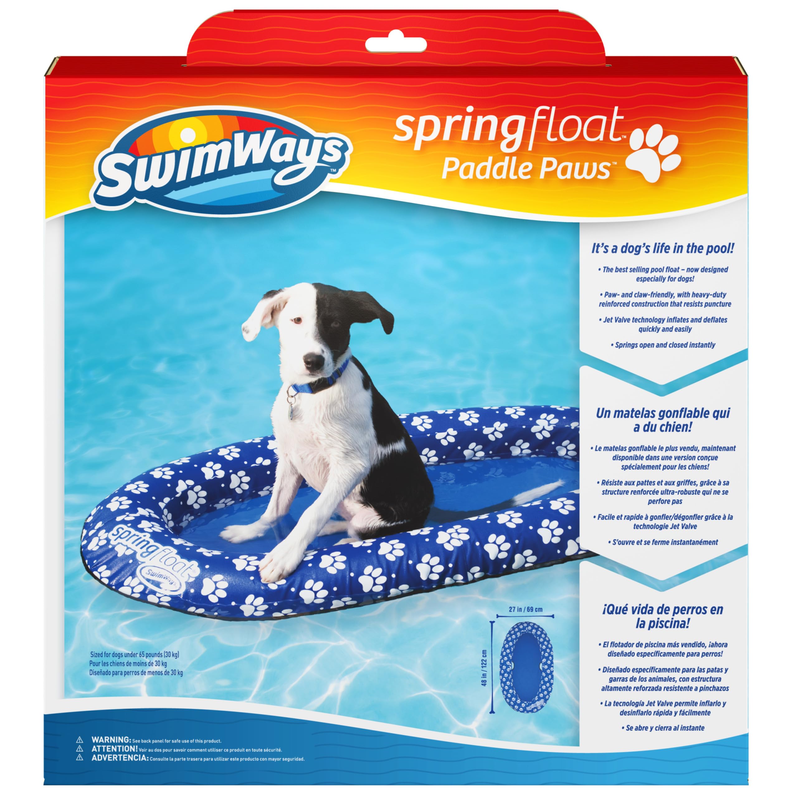 Foto 2 pulgar | Flotador De Primavera Dog Raft Swimways Paddle Paws Para Perros Pequeños - Venta Internacional.