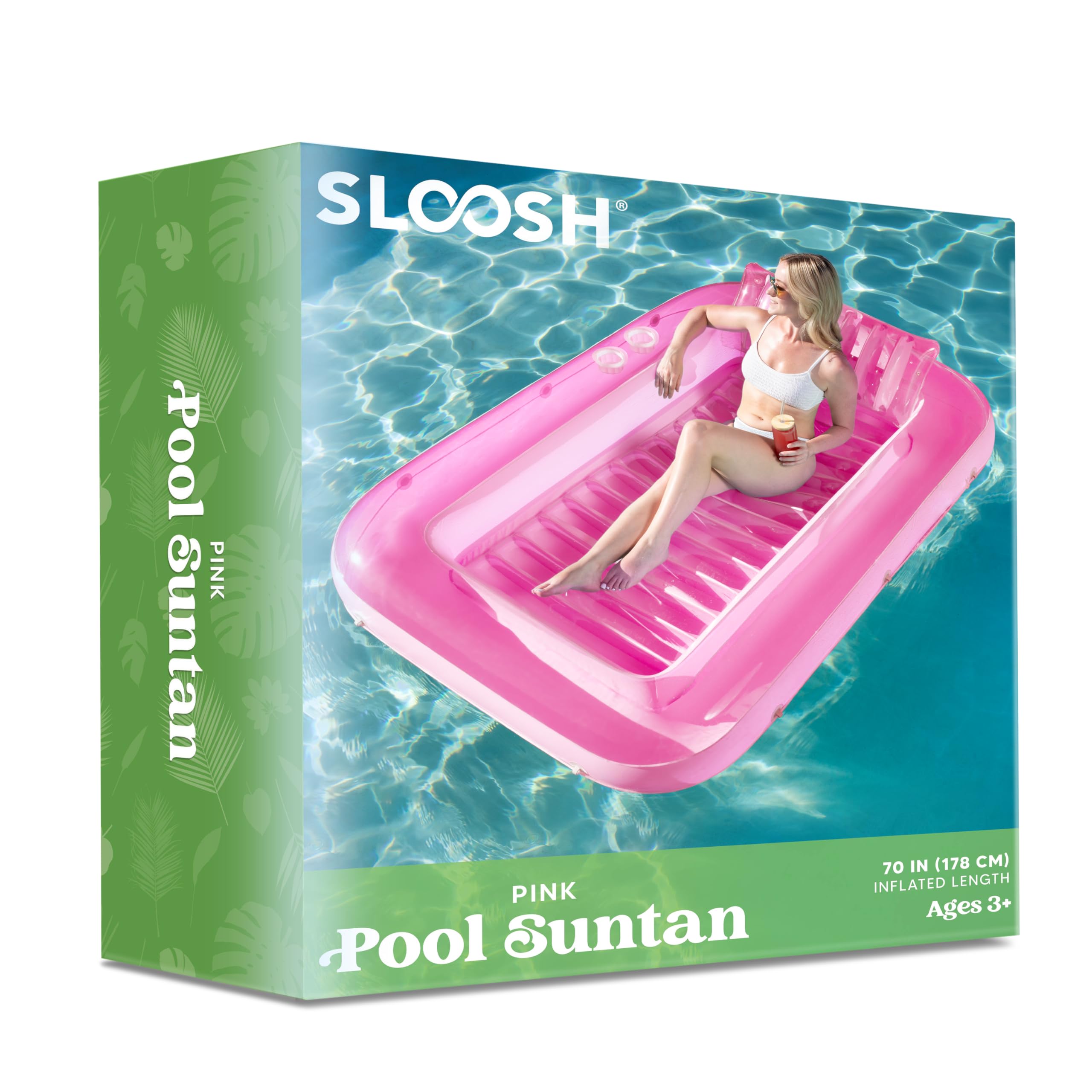 Foto 8 pulgar | Bronceador Inflable Para Piscina, Salón, Flotador, En Forma De L, Rosa - Venta Internacional.