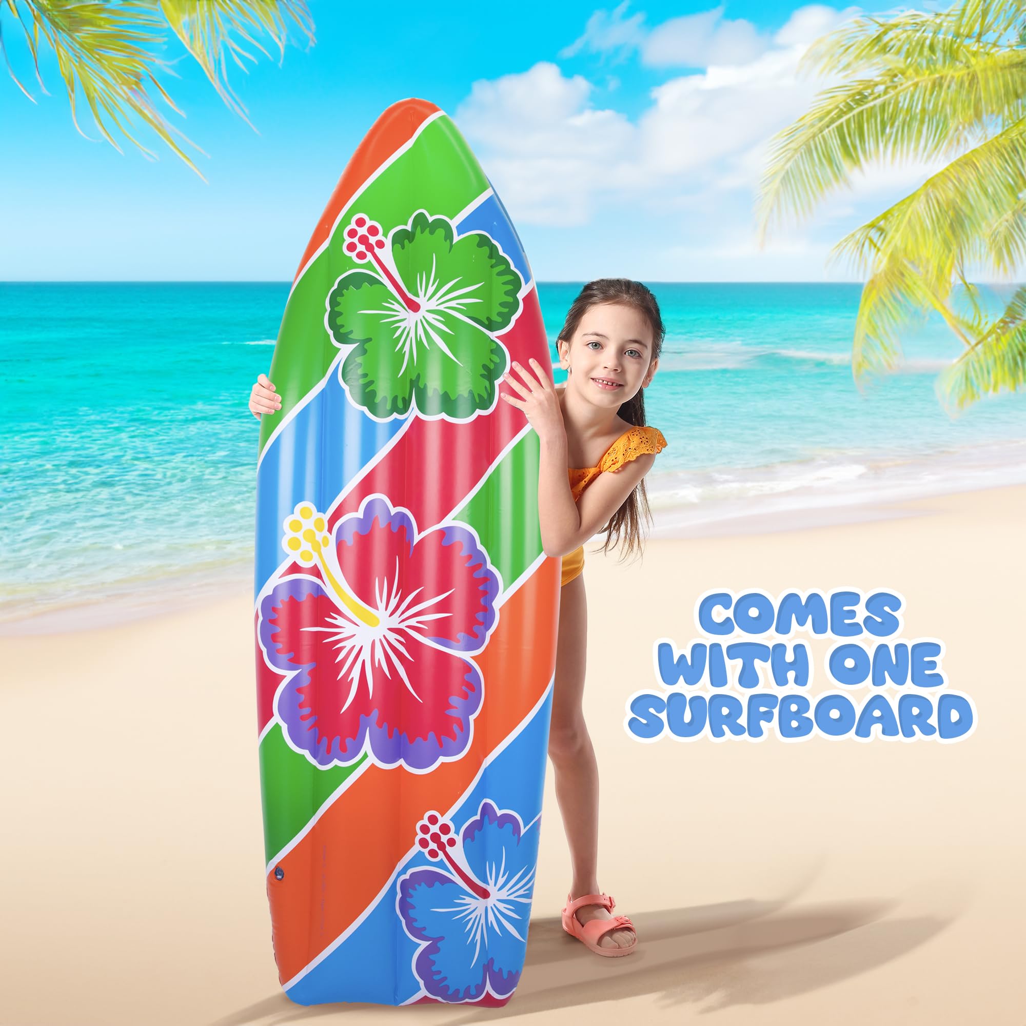 Foto 2 | Tabla De Surf Inflable Artcreativity De 1,5 M Para Decoración De Fiesta En La Playa - Venta Internacional.