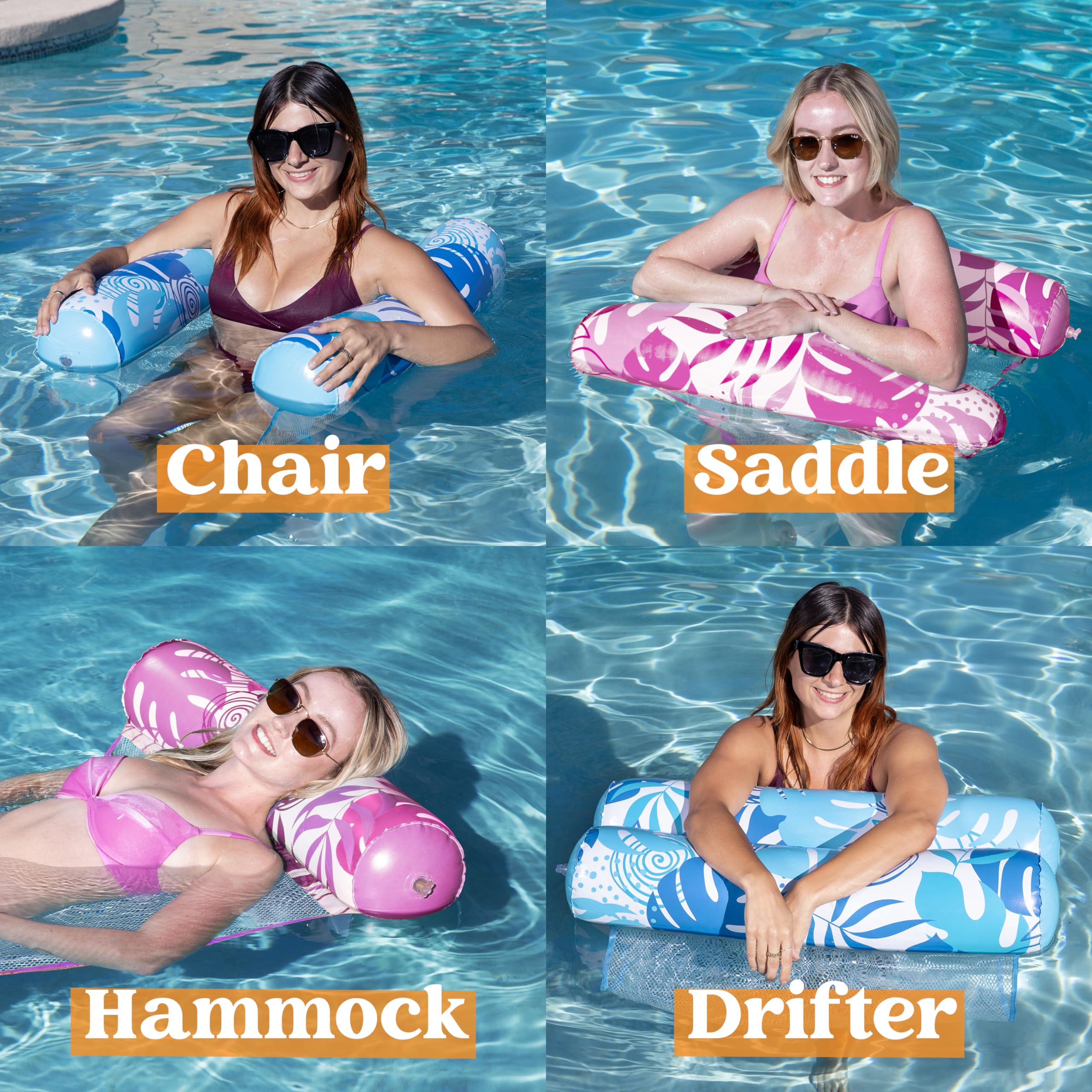Foto 3 pulgar | Hammock Pool Floats Sloosh, 2 Paquetes Para Adultos, Azul Y Rosa - Venta Internacional.