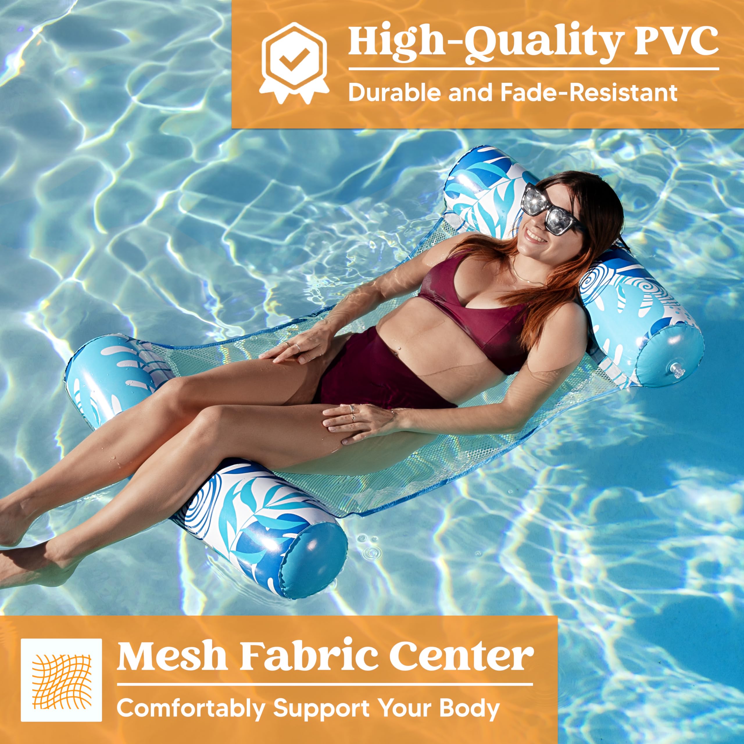 Foto 4 pulgar | Hammock Pool Floats Sloosh, 2 Paquetes Para Adultos, Azul Y Rosa - Venta Internacional.