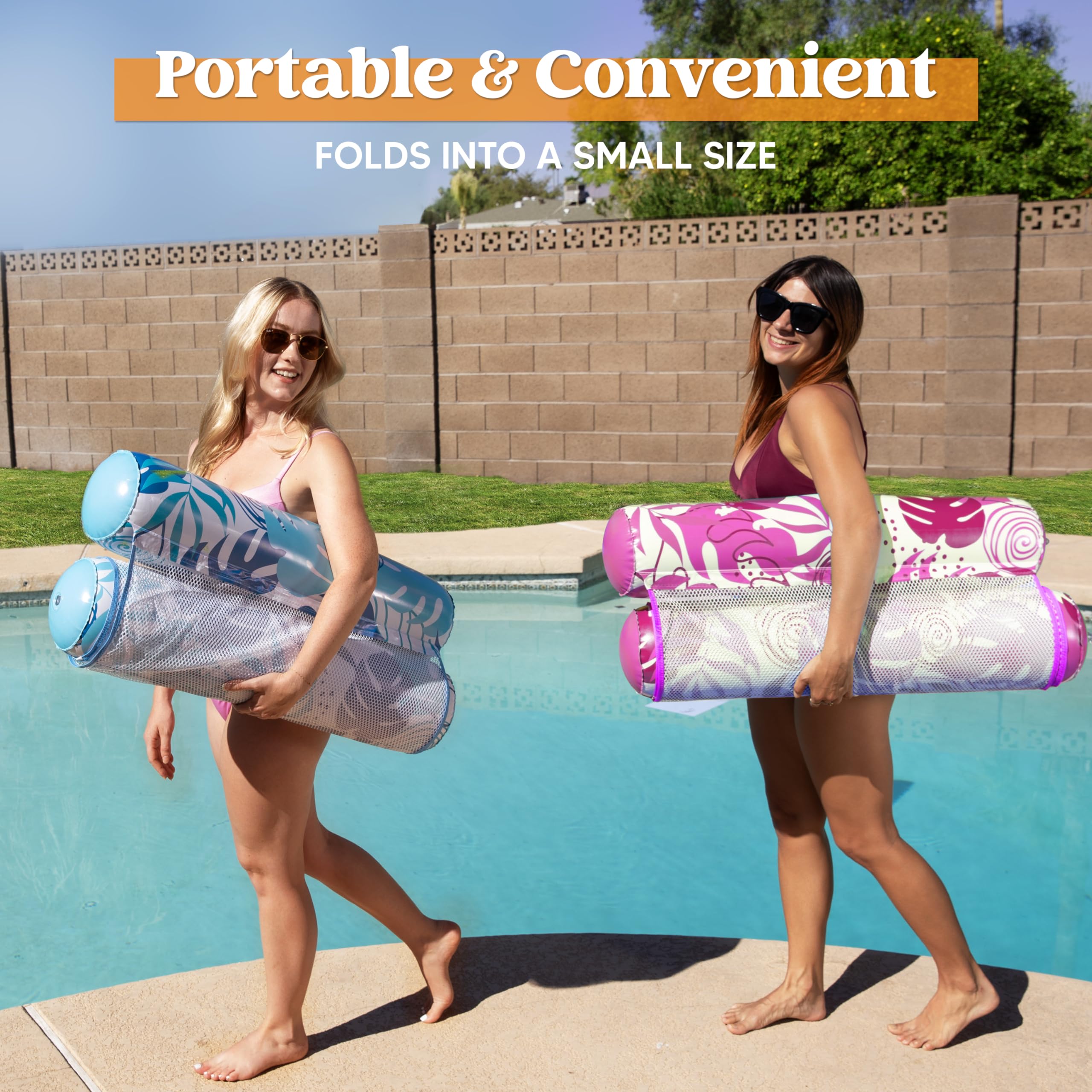 Foto 6 pulgar | Hammock Pool Floats Sloosh, 2 Paquetes Para Adultos, Azul Y Rosa - Venta Internacional.