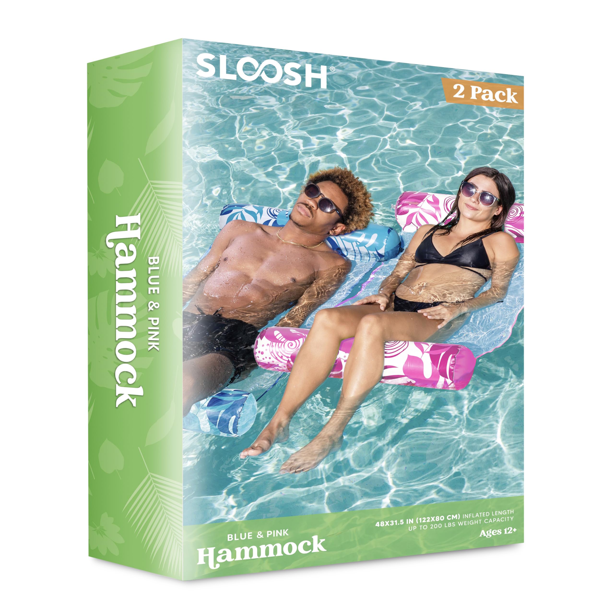 Foto 8 pulgar | Hammock Pool Floats Sloosh, 2 Paquetes Para Adultos, Azul Y Rosa - Venta Internacional.
