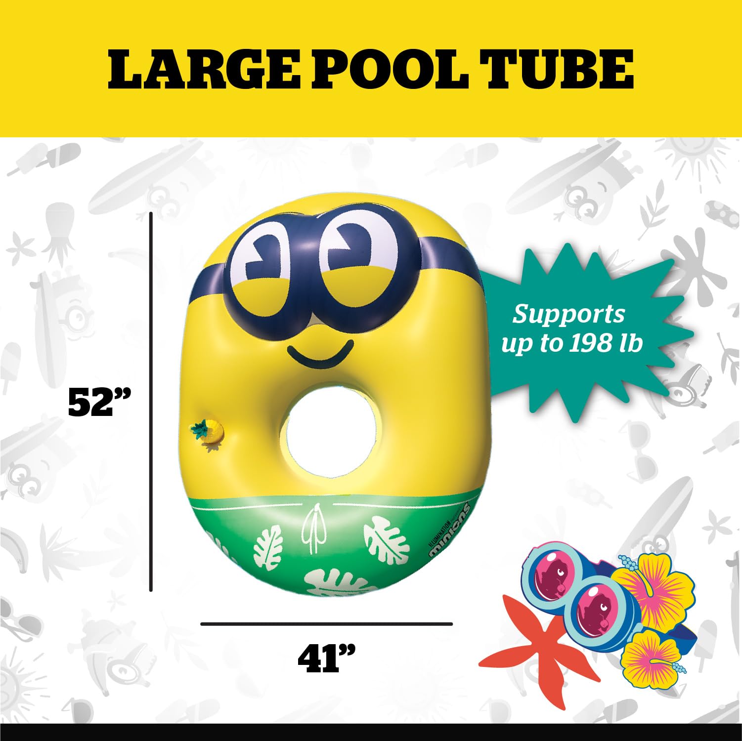 Foto 4 pulgar | Flota Hinchable Big Mouth Minions Para Piscina, Mi Villano Favorito 4, Color Verde - Venta Internacional.
