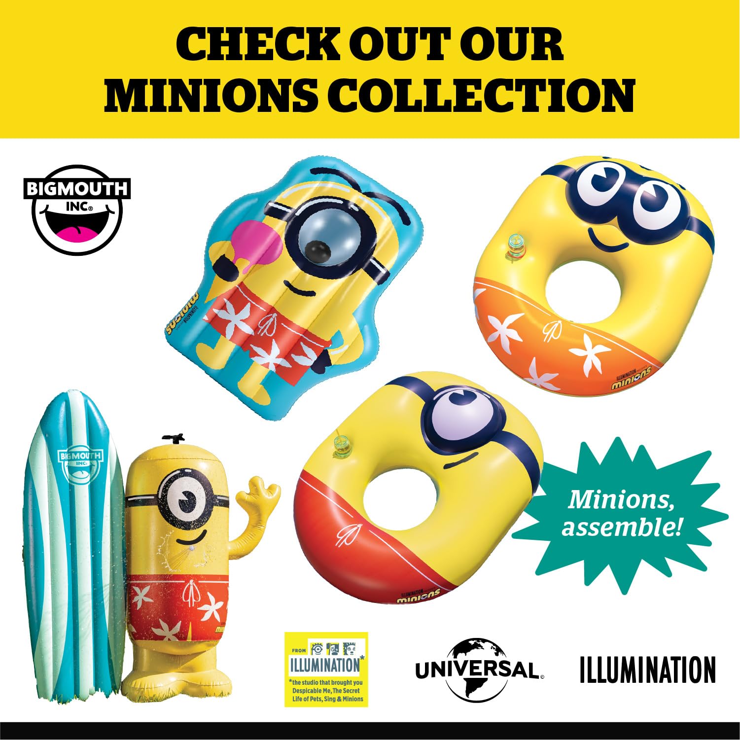 Foto 7 pulgar | Flota Hinchable Big Mouth Minions Para Piscina, Mi Villano Favorito 4, Color Verde - Venta Internacional.