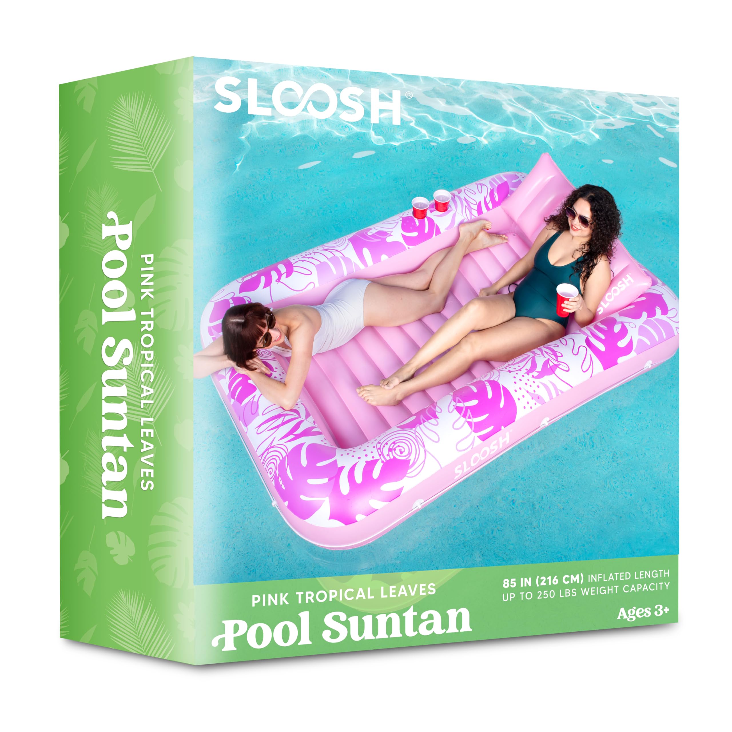 Foto 8 pulgar | Tumbona Inflable Para Broncearse Para Piscina Float Sloosh Xl, Color Rosa, 85 X 57 Cm - Venta Internacional.