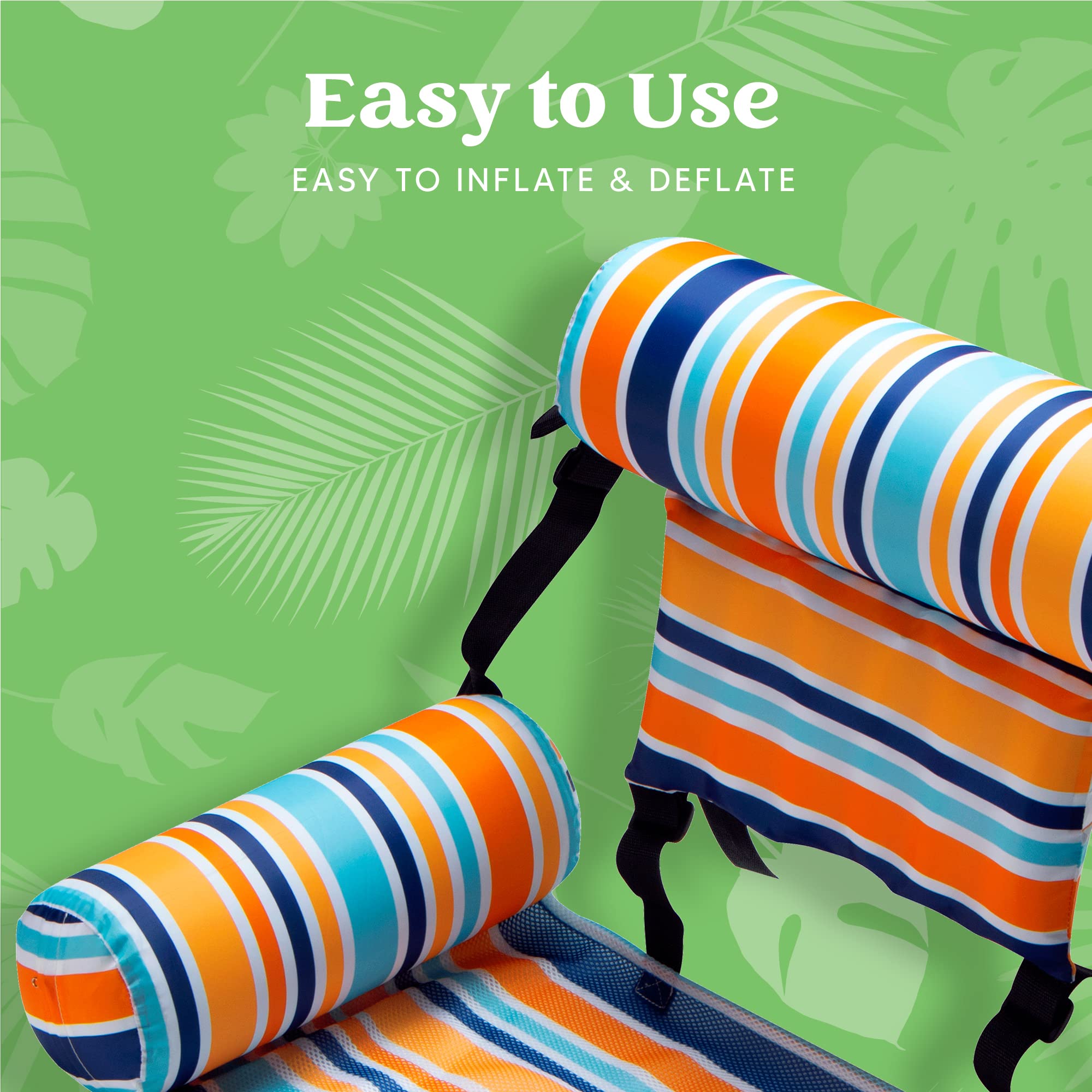 Foto 4 pulgar | Sillón Flotante Para Piscina Con Estampado De Rayas Inclinadas, Paquete De 3 - Venta Internacional.