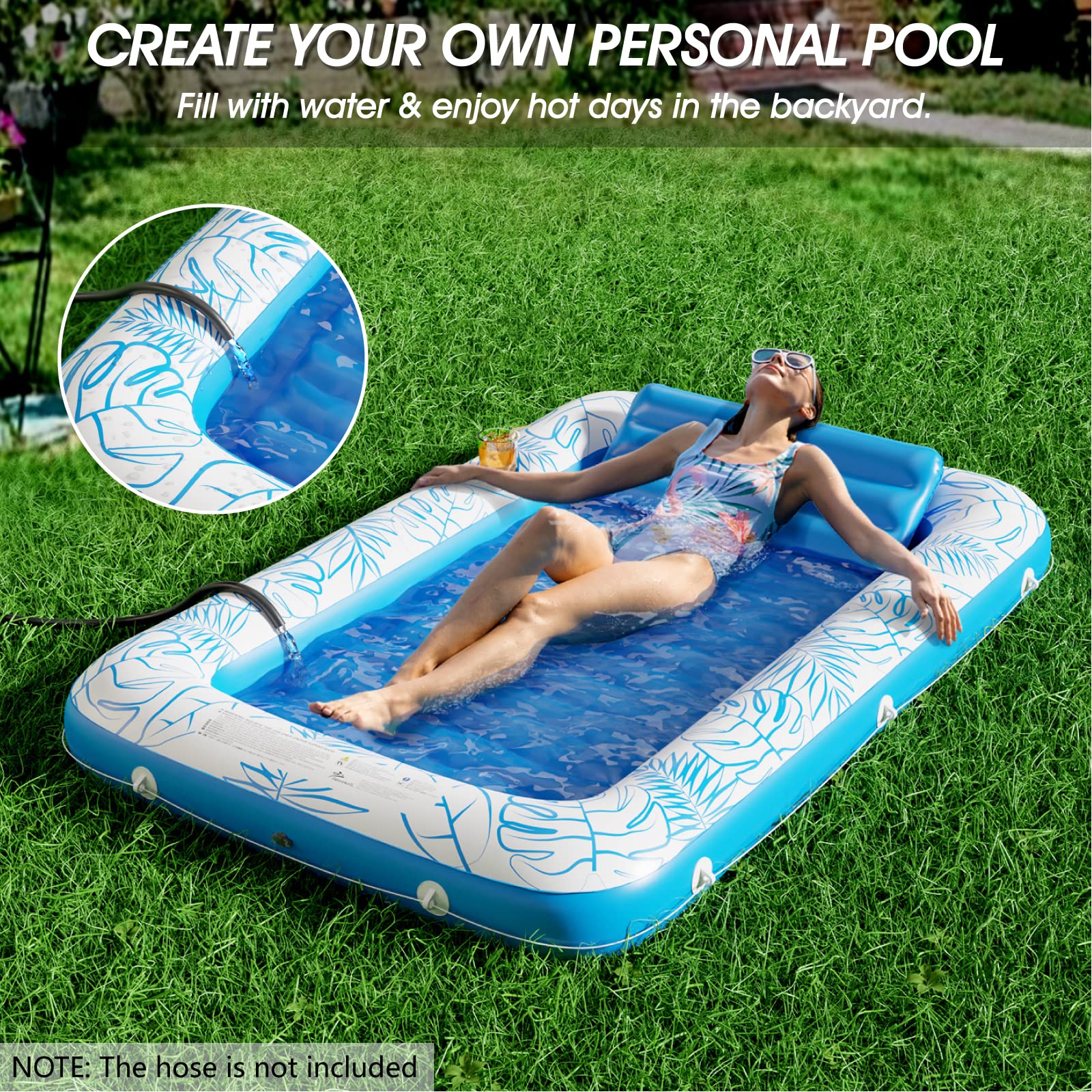Foto 3 pulgar | Tumbona Inflable Para Broncearse Para Piscina, Modelo Jasonwell, 4 En 1 - Venta Internacional.
