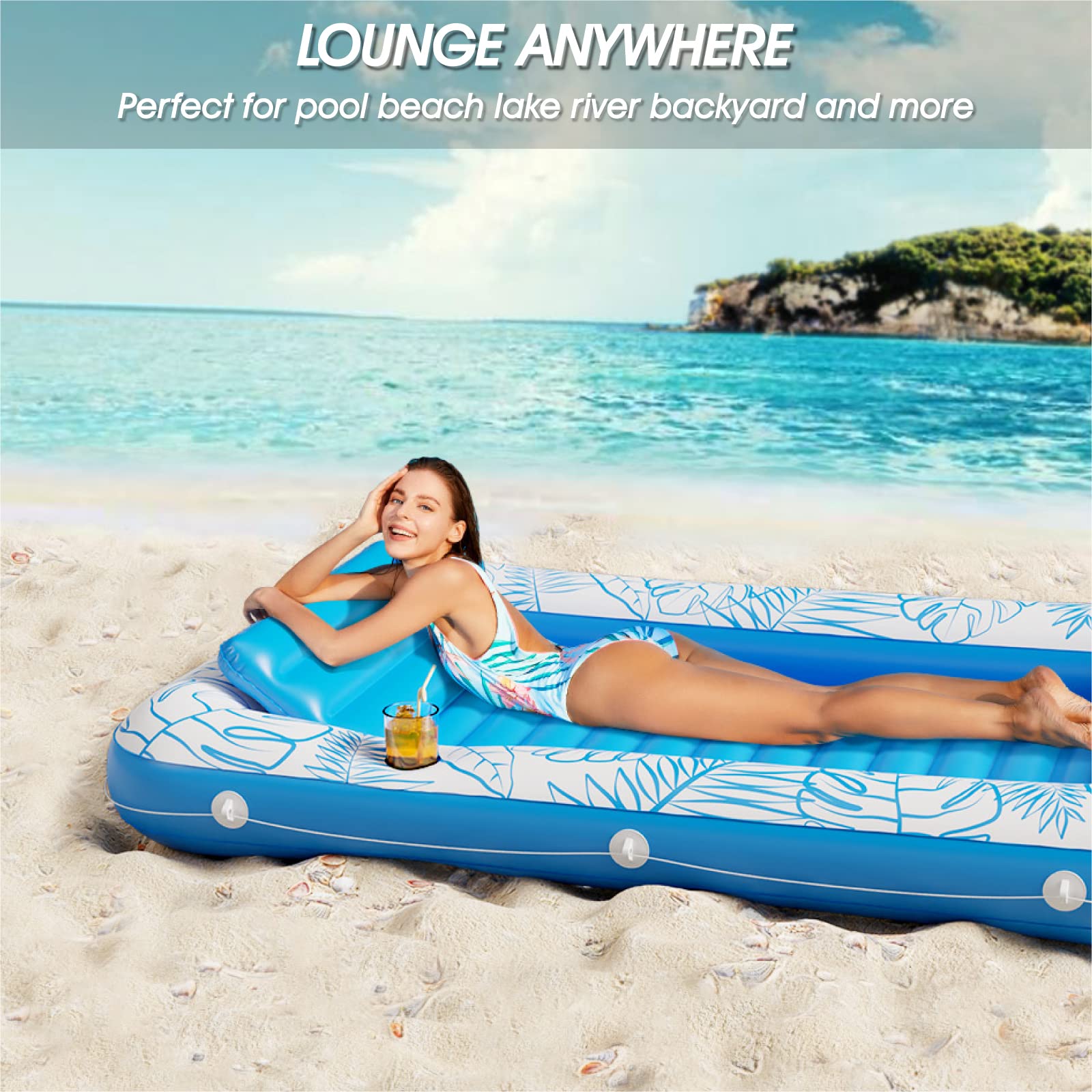 Foto 5 pulgar | Tumbona Inflable Para Broncearse Para Piscina, Modelo Jasonwell, 4 En 1 - Venta Internacional.