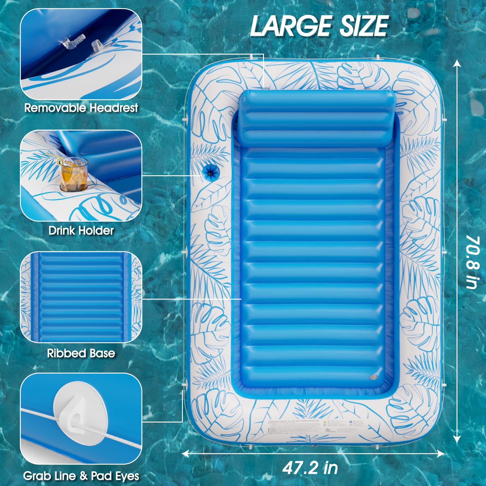 Foto 5 | Tumbona Inflable Para Broncearse Para Piscina, Modelo Jasonwell, 4 En 1 - Venta Internacional.