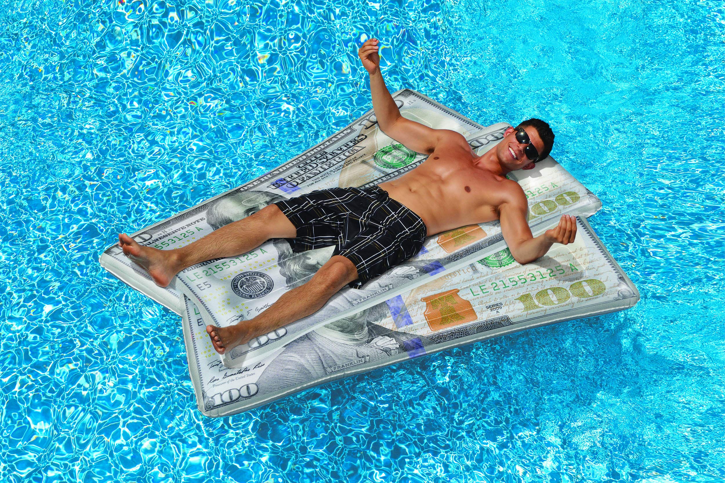 Foto 2 | Colchoneta Con Forma De Dinero Para Piscina Swimline Ben Franklin, Multicolor, 8 Pies - Venta Internacional.