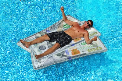 Foto 2 | Colchoneta Con Forma De Dinero Para Piscina Swimline Ben Franklin, Multicolor, 8 Pies - Venta Internacional.