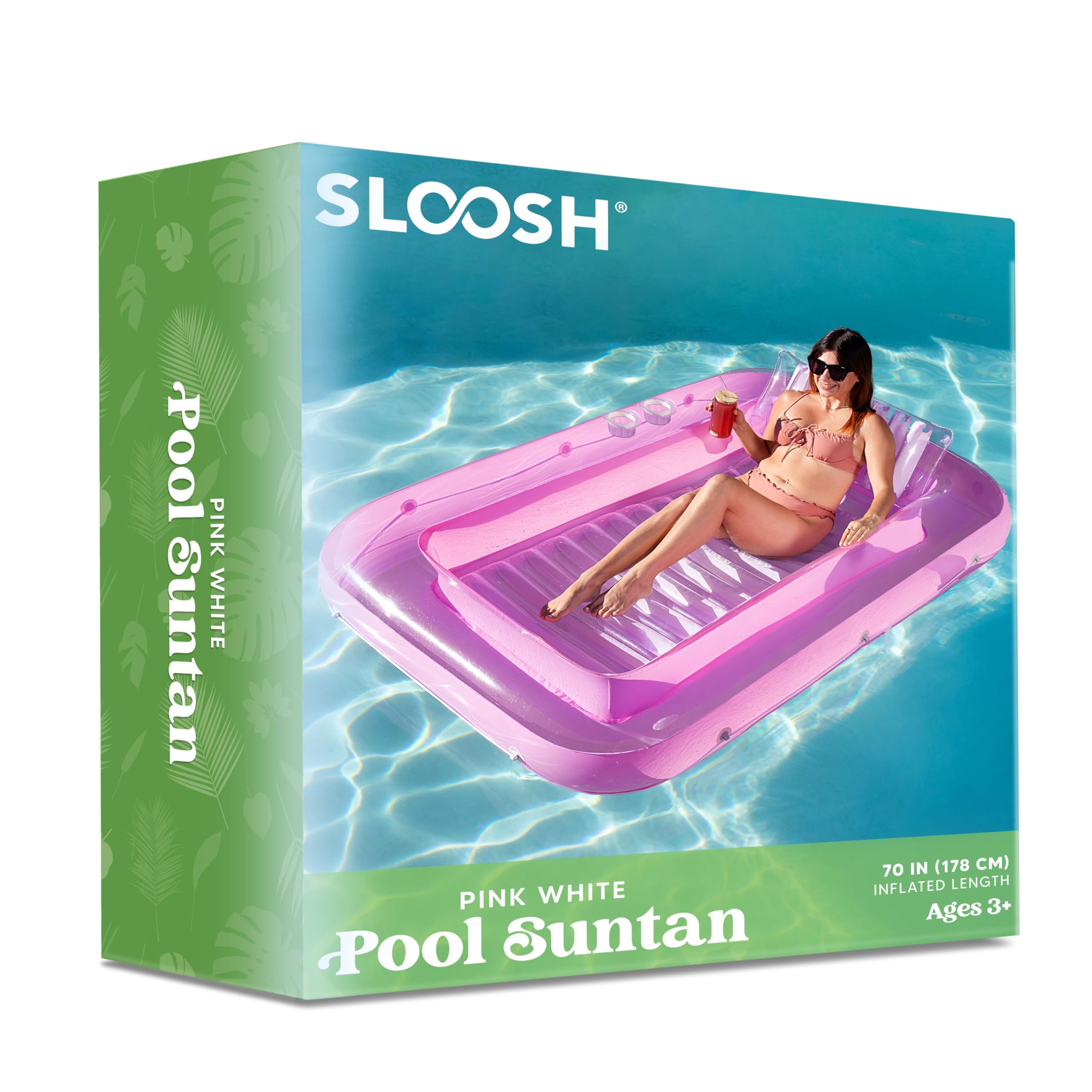 Foto 8 pulgar | Bronceador Inflable Para Piscina, Salón, Flotador, En Forma De L, Rosa - Venta Internacional.