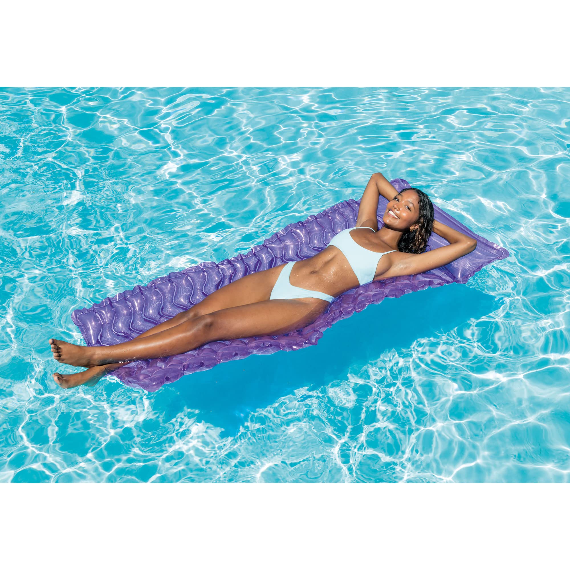 Foto 8 pulgar | Alfombrilla Para Tumbona De Piscina Intex Tote 'n Float Wave Con Almohada - Venta Internacional.