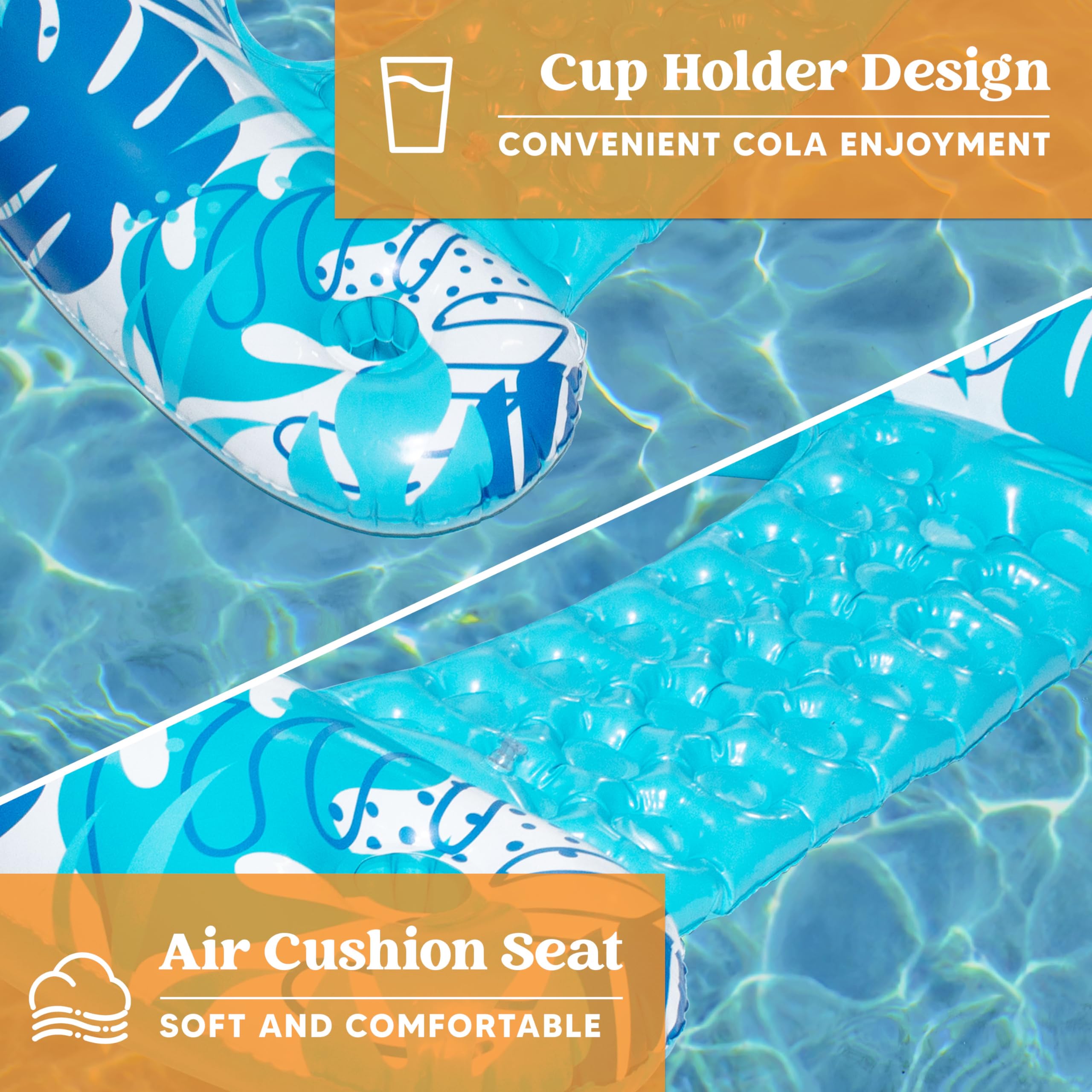 Foto 4 | Flotadores Inflables Para Piscina Sloosh Para Adultos, Paquete De 2 Con Portavasos - Venta Internacional.