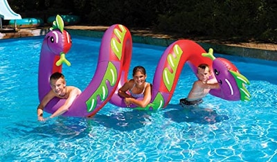 Foto 3 | Pool Float Swimline Con Forma De Serpiente Rizada De Dos Cabezas, Color Morado Y Verde - Venta Internacional.