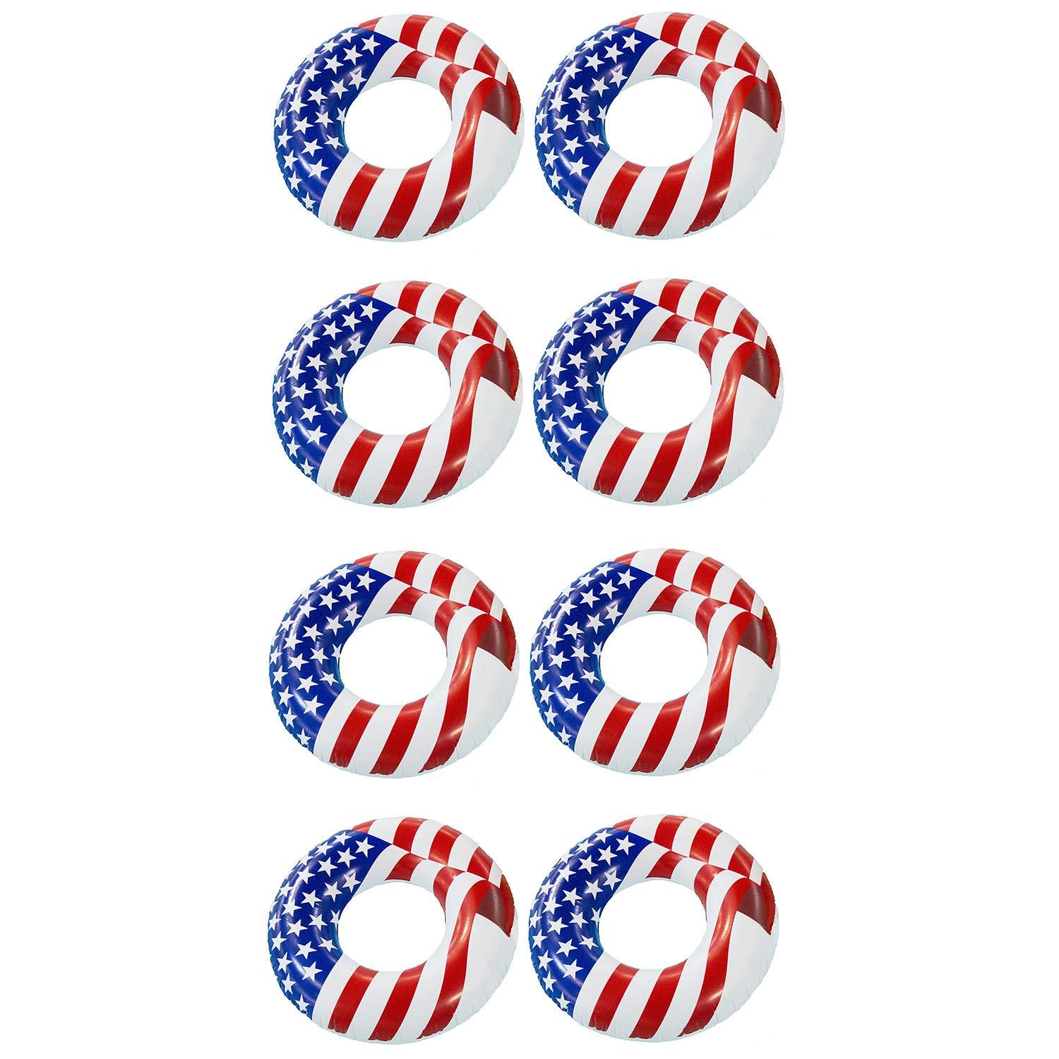 Foto 2 pulgar | Tubo Inflable Para Piscina Swimline Con Bandera Estadounidense De 36 Cm (paquete De 8) - Venta Internacional.